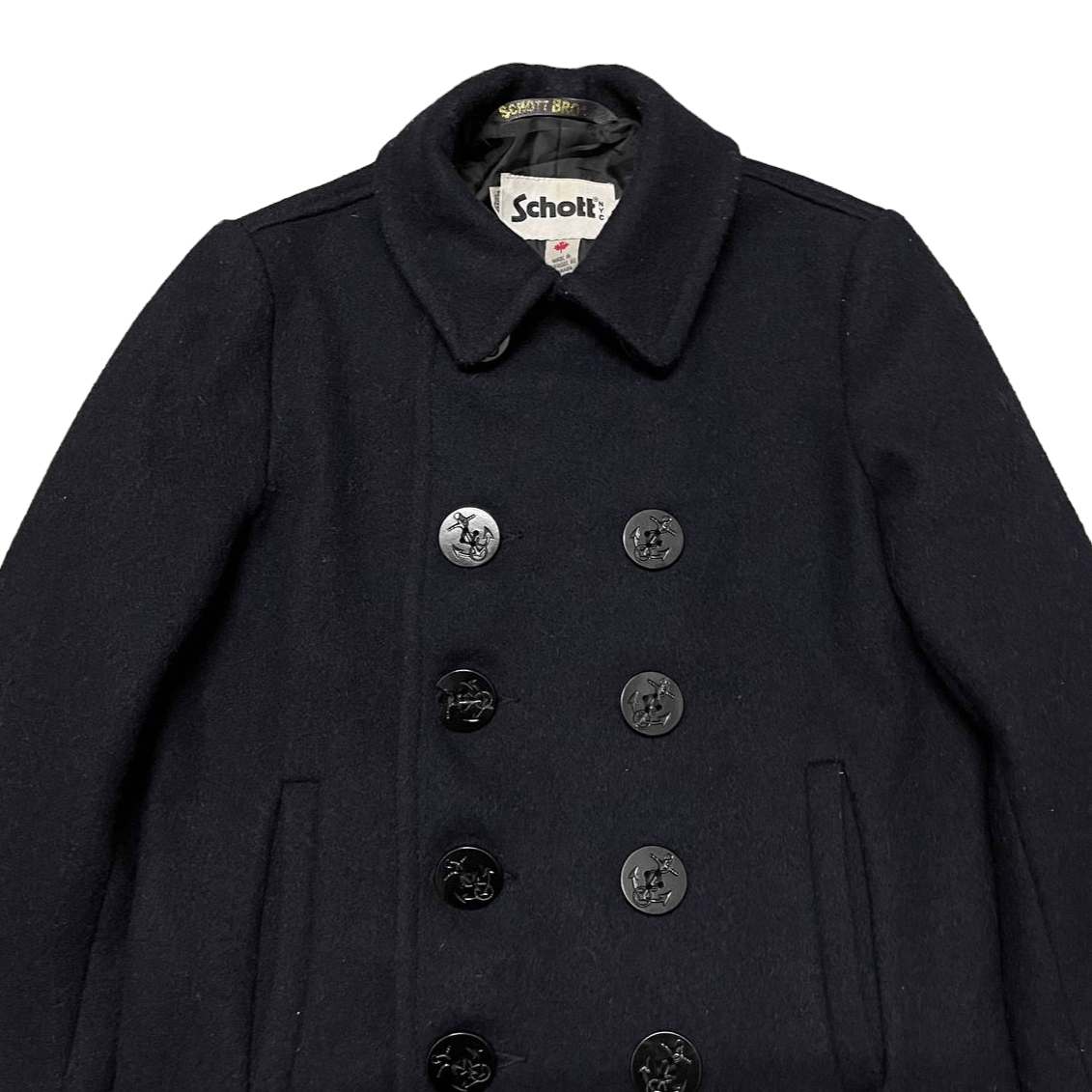 Schott Vintage Schott Bross NYC Wool Coat Double Breasted Size US S / EU 44-46 / 1 - 2 Thumbnail