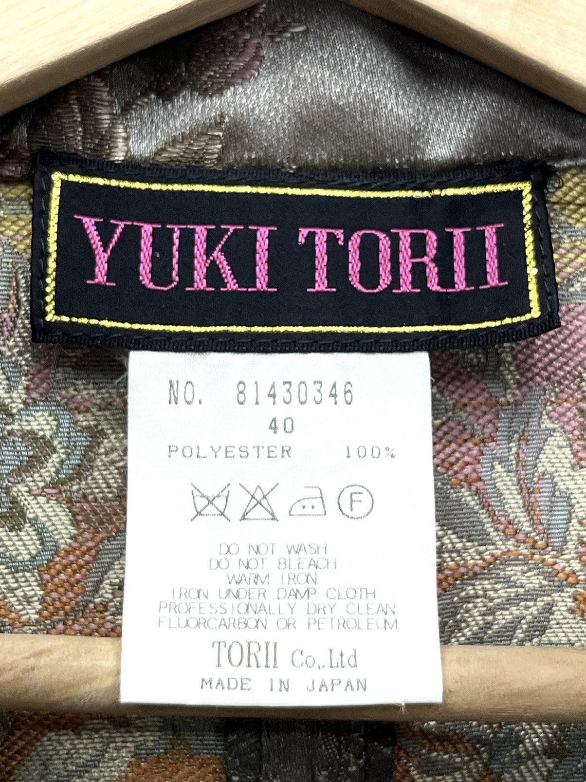 Japanese Brand Vintage YUKI TORII Flower Poly Satin Jacquard Brocade Design Size S / US 4 / IT 40 - 9 Thumbnail