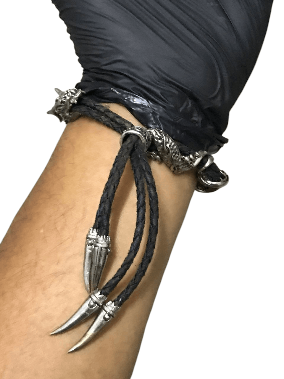 Japanese Brand Rare Stainless Steel Dragon Leather Bracelet Size ONE SIZE - 7 Thumbnail