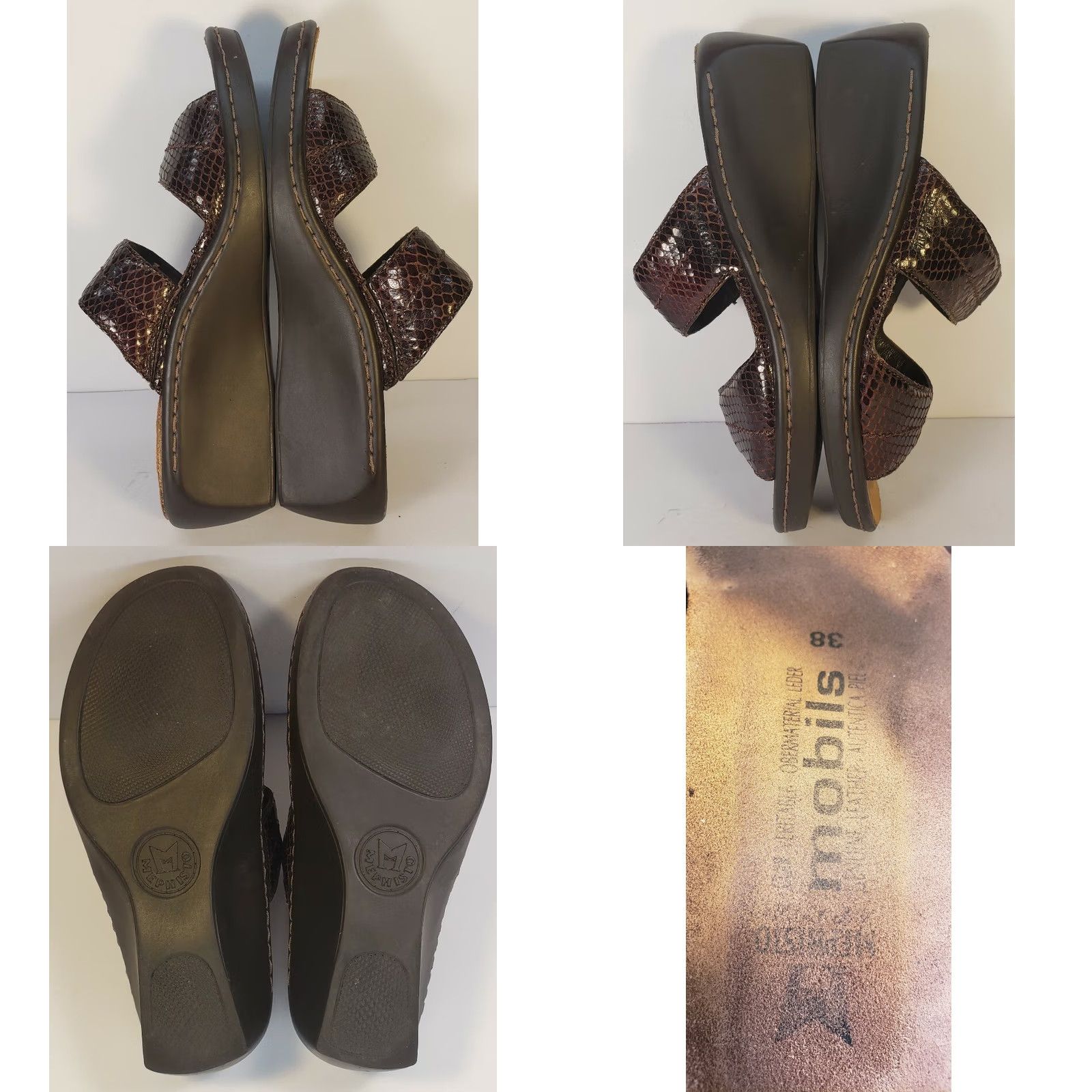 Mephisto Mephisto Mobils Uluria Wedge Slide Sandal US7.5 EU38 Tan Leather Pebbled Finish on Leather Womens Shoes Mens? Size US 8 / IT 38 - 8 Thumbnail