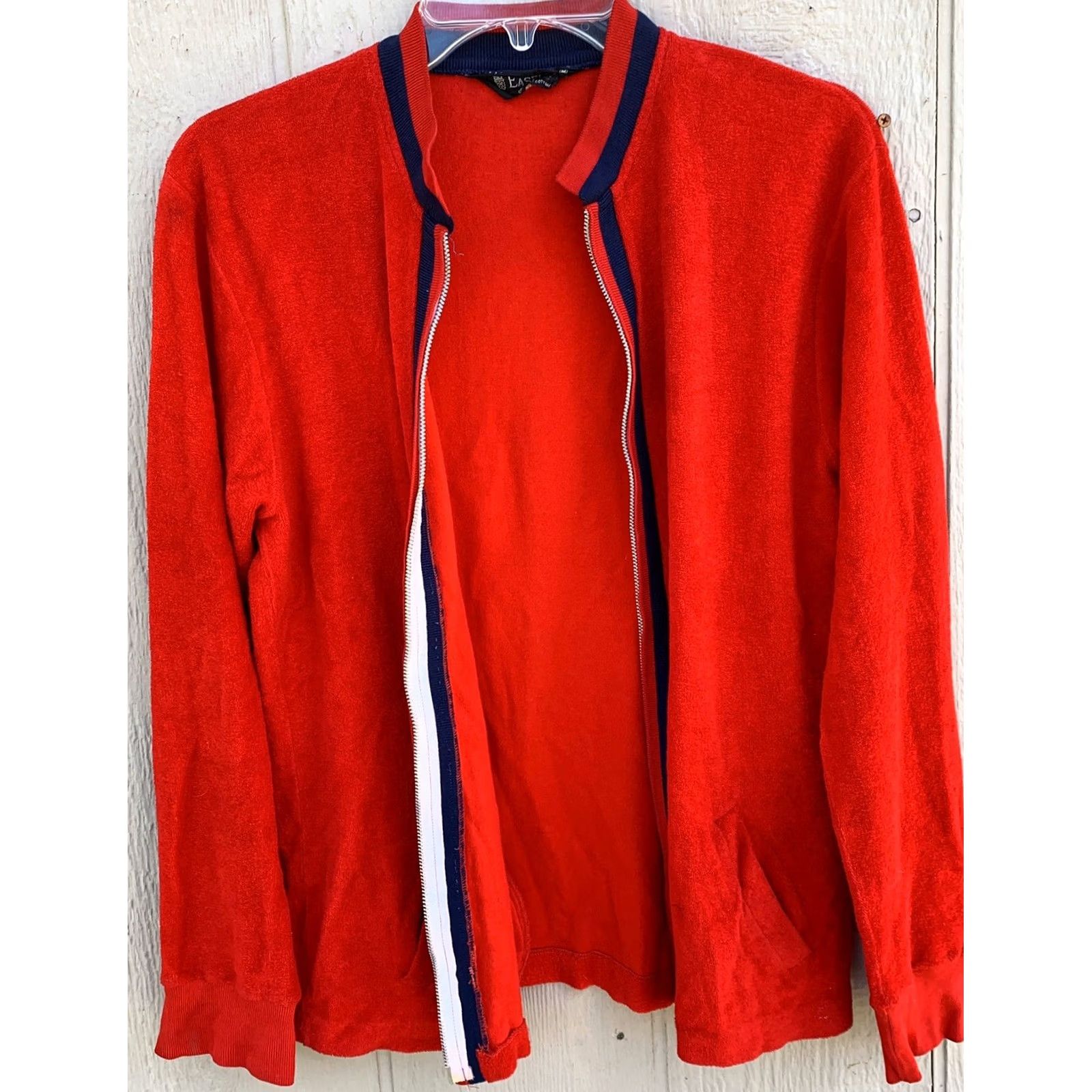 Vintage VINTAGE Easley Track Jacket Combed Cotton Red W/ Blue Metal Zip M Mens Regular Long Sleeve Full-Zip Athletic Lightweight Pockets Zipper Size US M / EU 48-50 / 2 - 3 Thumbnail