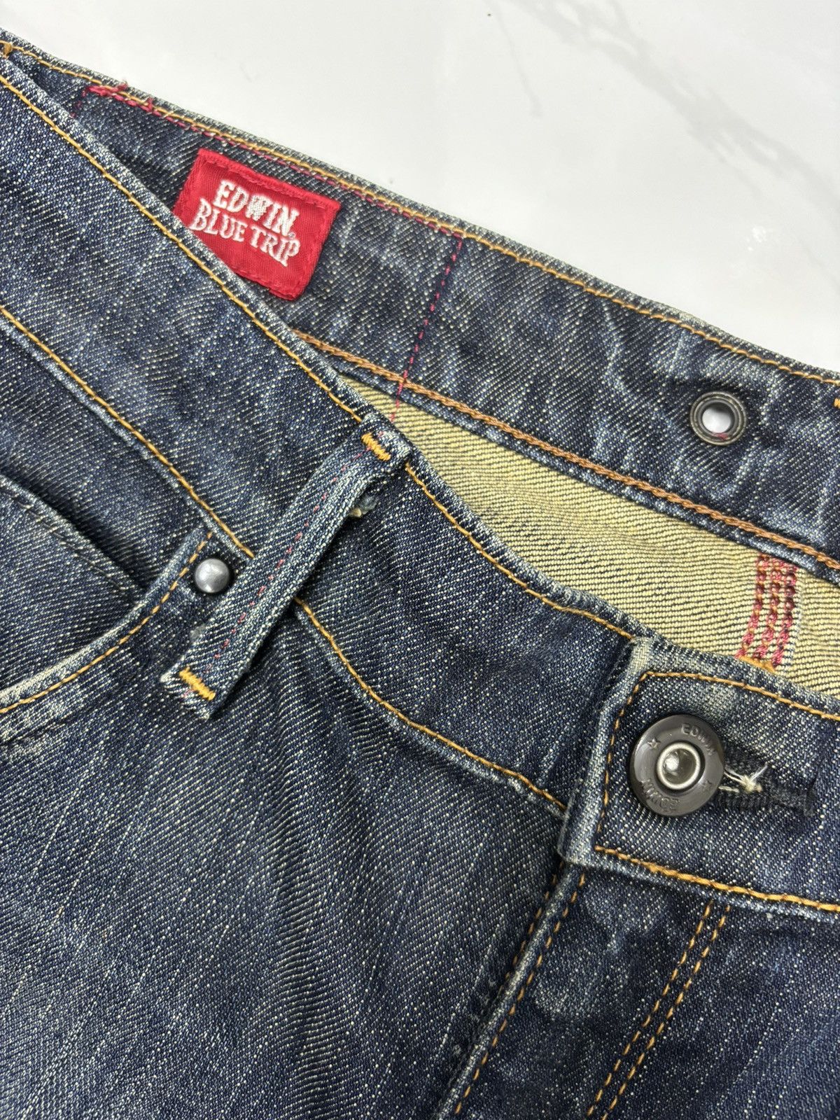 Kapital Edwin Blue Trip Curved Banana Cut Loose Jeans Size US 34 / EU 50 - 10 Thumbnail