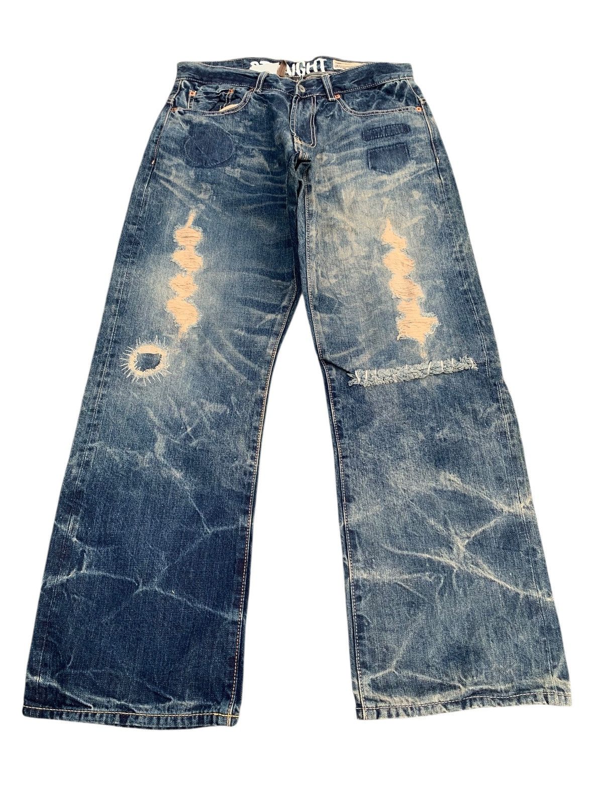 Tornado Mart RARE💥SCANNER FUNDAMENTAL SELVEDGE CLAWMARK DISTRESSED DENIM Size US 32 / EU 48 - 4 Thumbnail
