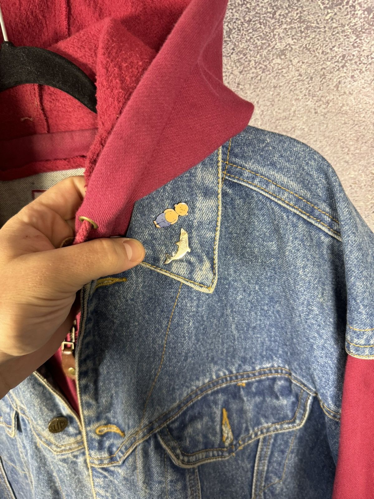 Vintage × Warner Bros All Folks Looney Tunes 1995 WB Hoodie Vest Jacket XL Denim Size US XL / EU 56 / 4 - 12 Thumbnail
