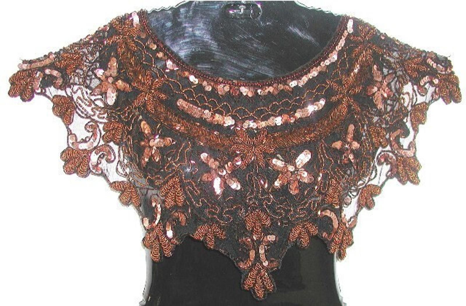 Designer Sequin Shawl/Wrap Brown Copper Size ONE SIZE - 1 Preview