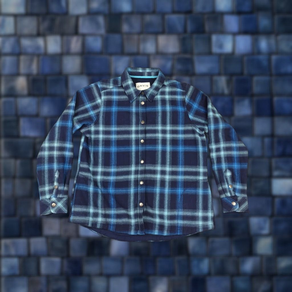 Orvis Orvis Jacket Mens Large Blue Plaid Fleece Lined Snap Front Shacket Outdoor Size US L / EU 52-54 / 3 - 1 Thumbnail