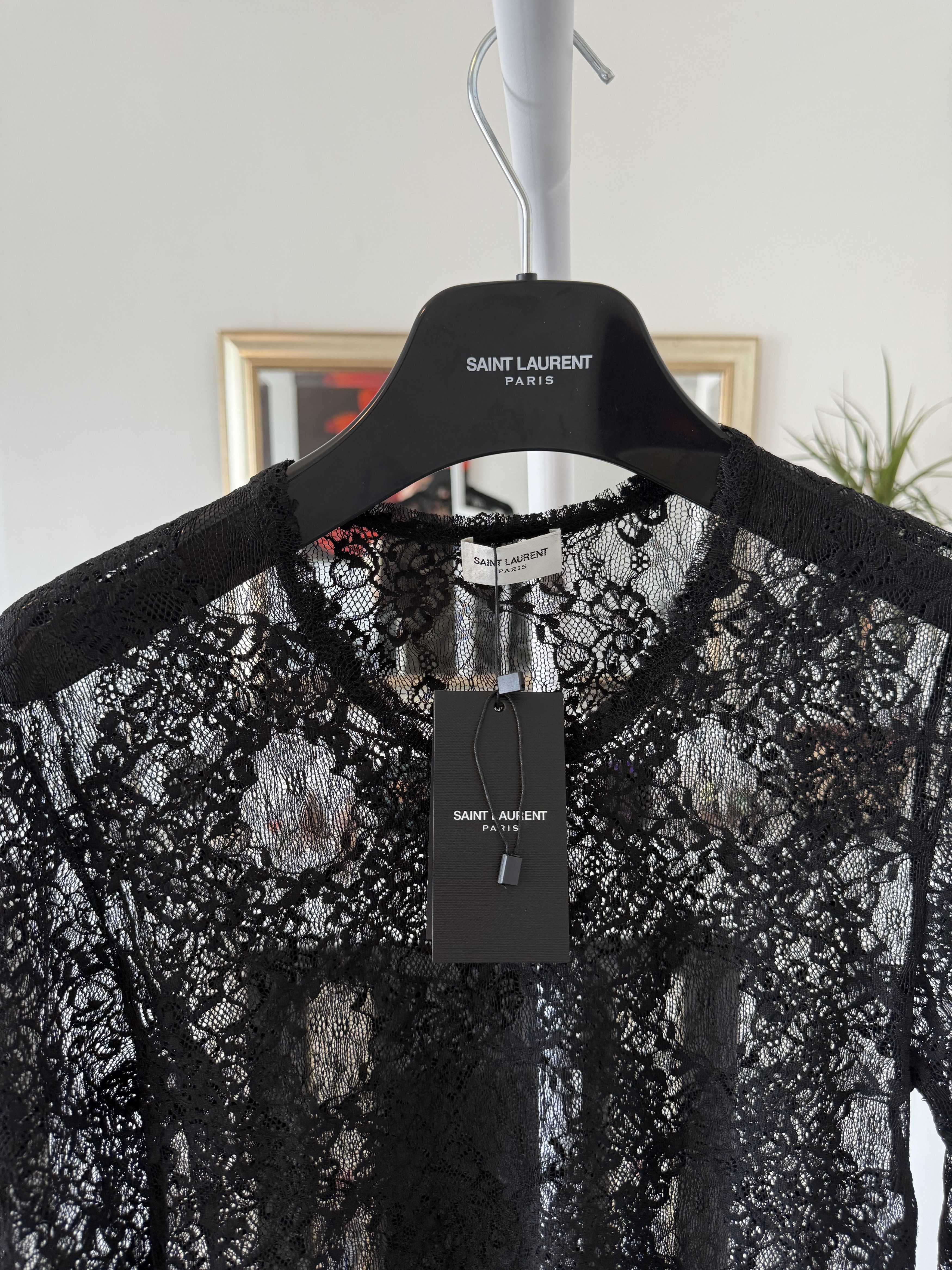 Saint Laurent Paris SS22 Saint Laurent Loose Fitted Lace Long Sleeve Tee Size US XS / EU 42 / 0 - 10 Thumbnail