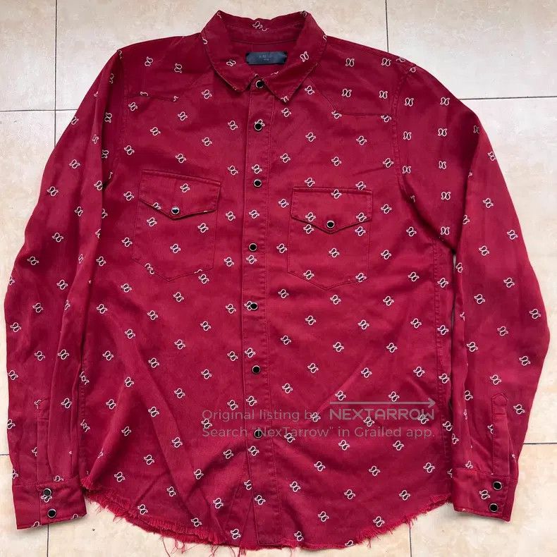 Amiri Amiri Red cashew flower OG print shirt Size US L / EU 52-54 / 3 - 1 Thumbnail