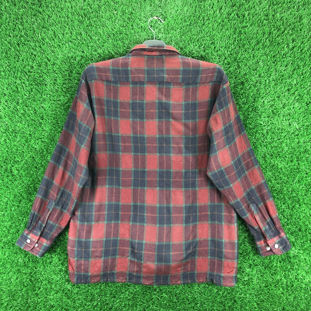 Japanese Brand Vintage 80'a Wool Flannel Checkered by Key Largo Size US S / EU 44-46 / 1 - 4 Thumbnail