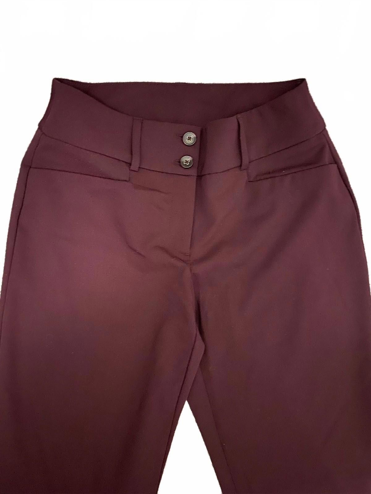 Alfani ALFANI Wide Leg Dress Pant in Burgundy (SIZE 2S) Size 26" / US 2 / IT 38 - 2 Thumbnail