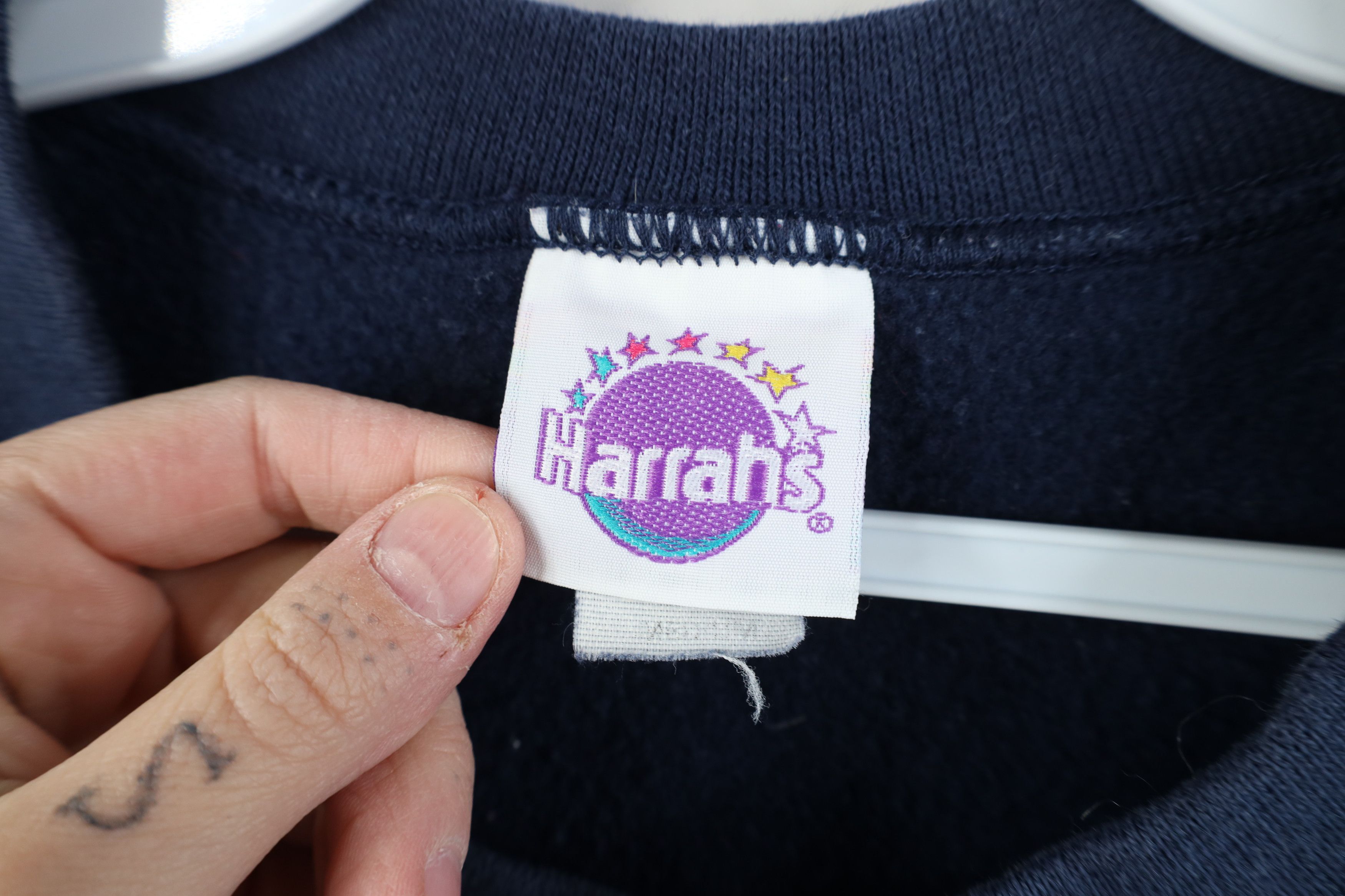 Vintage Vintage 90s Harrahs Las Vegas Casino Sweatshirt Blue USA Size US M / EU 48-50 / 2 - 6 Thumbnail