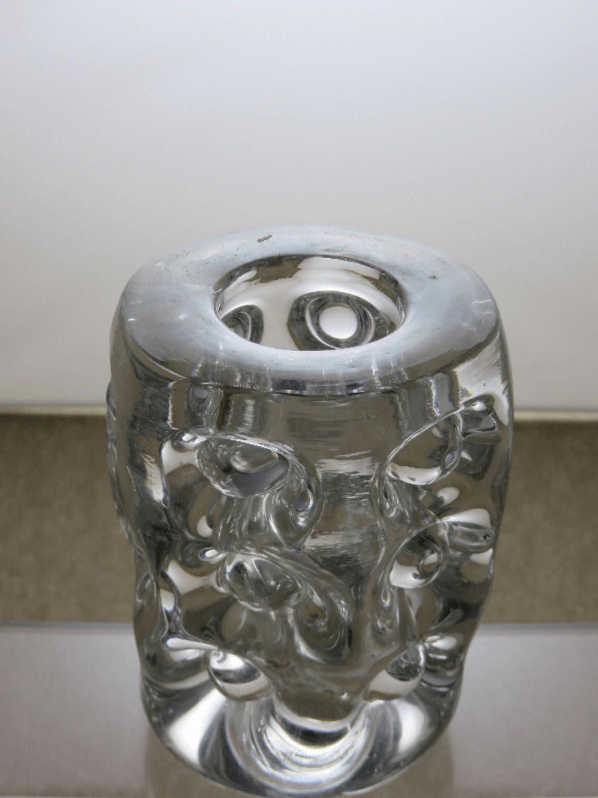 The Unbranded Brand Very Heavy Glass Candle Holder 4 1/8" Size ONE SIZE - 1 Thumbnail