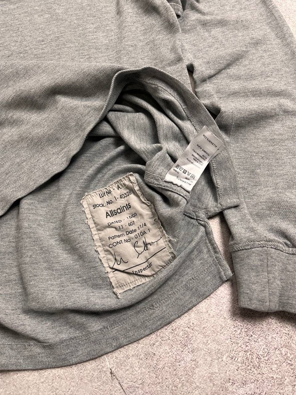 Allsaints Vintage Allsaints Grey Archival Polo Shirt L Size US L / EU 52-54 / 3 - 6 Thumbnail
