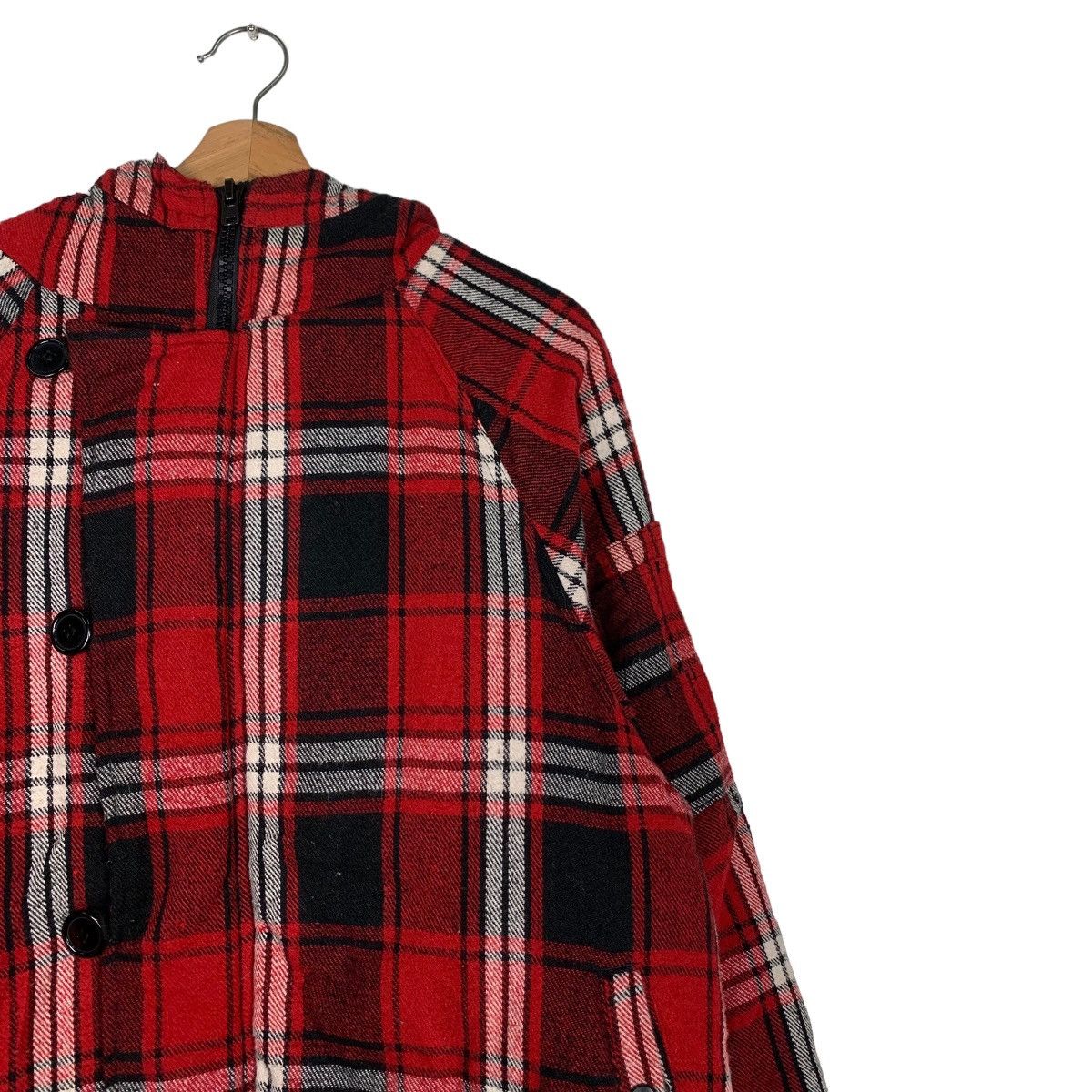 Japanese Brand OCTOPUS ARMY Tartan Button Zipper Hooded Jacket #0462-C21 Size US XL / EU 56 / 4 - 5 Thumbnail