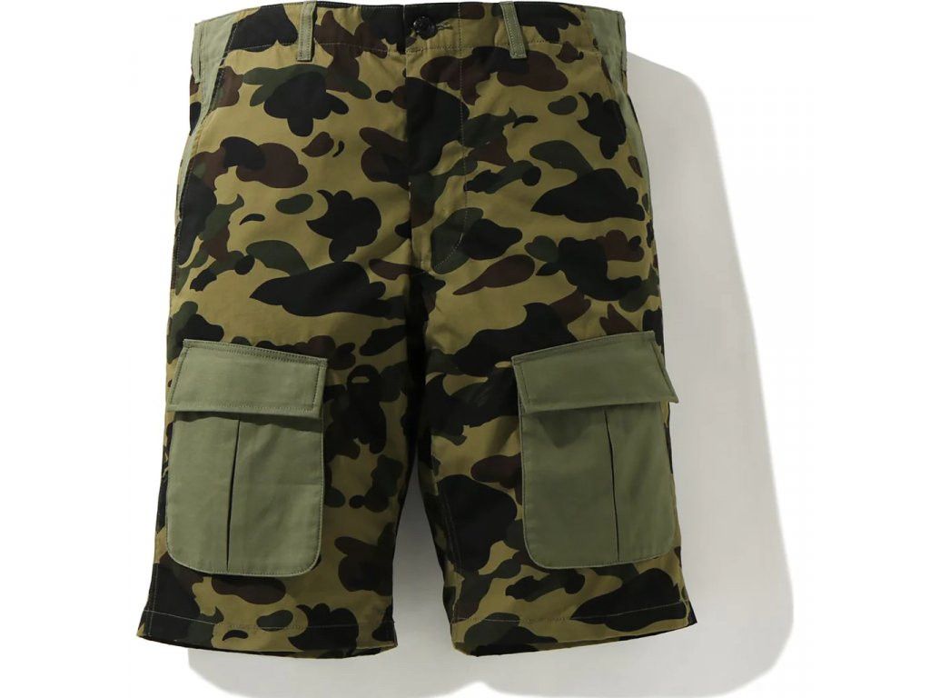 Image of Bape 1St Camo Multi Pocket Shorts in Green Camo, Men's (Size 38)