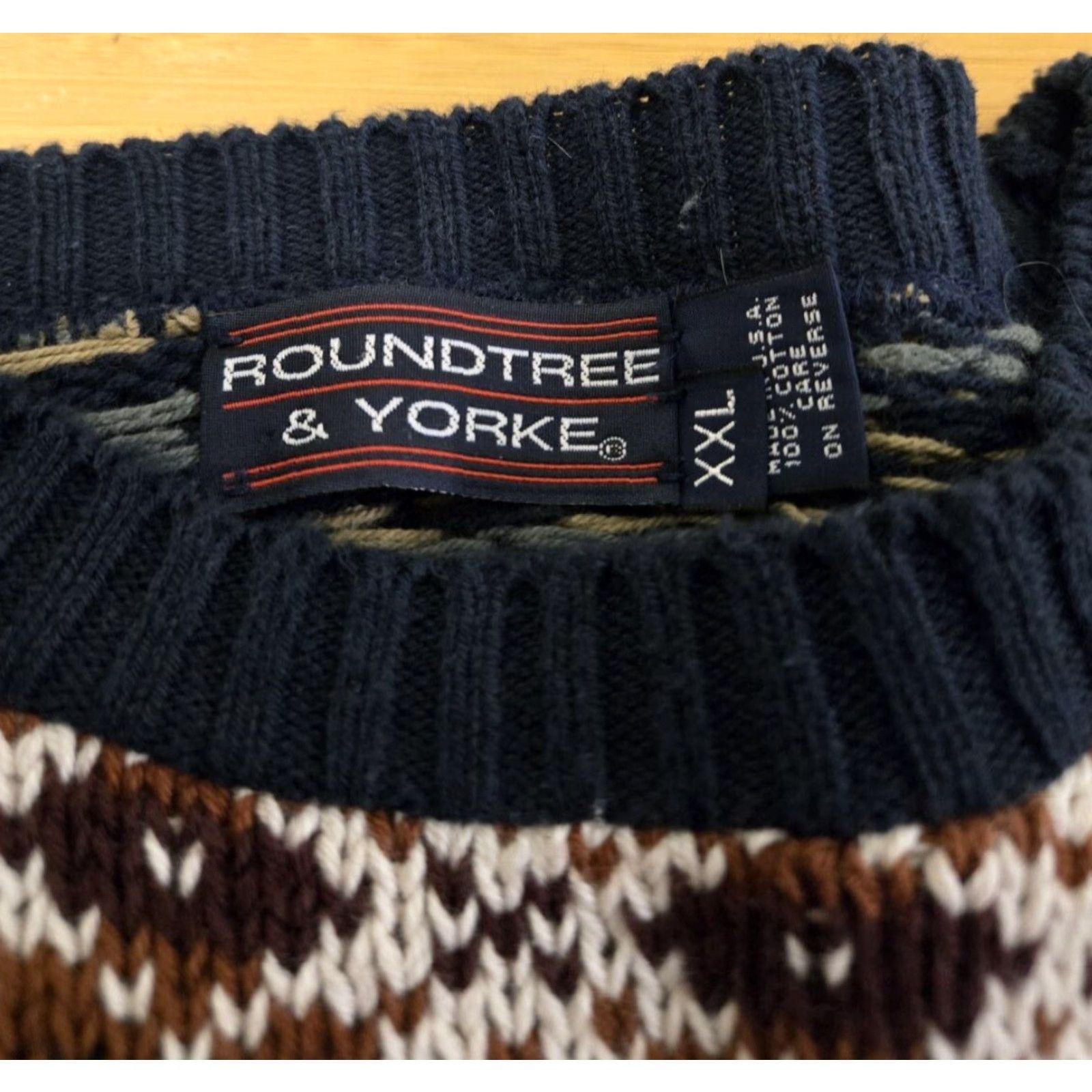 Roundtree & Yorke VINTAGE Roundtree & Yorke Striped Sweater Long Sleeve Men’s 2XL Size US XXL / EU 58 / 5 - 5 Thumbnail