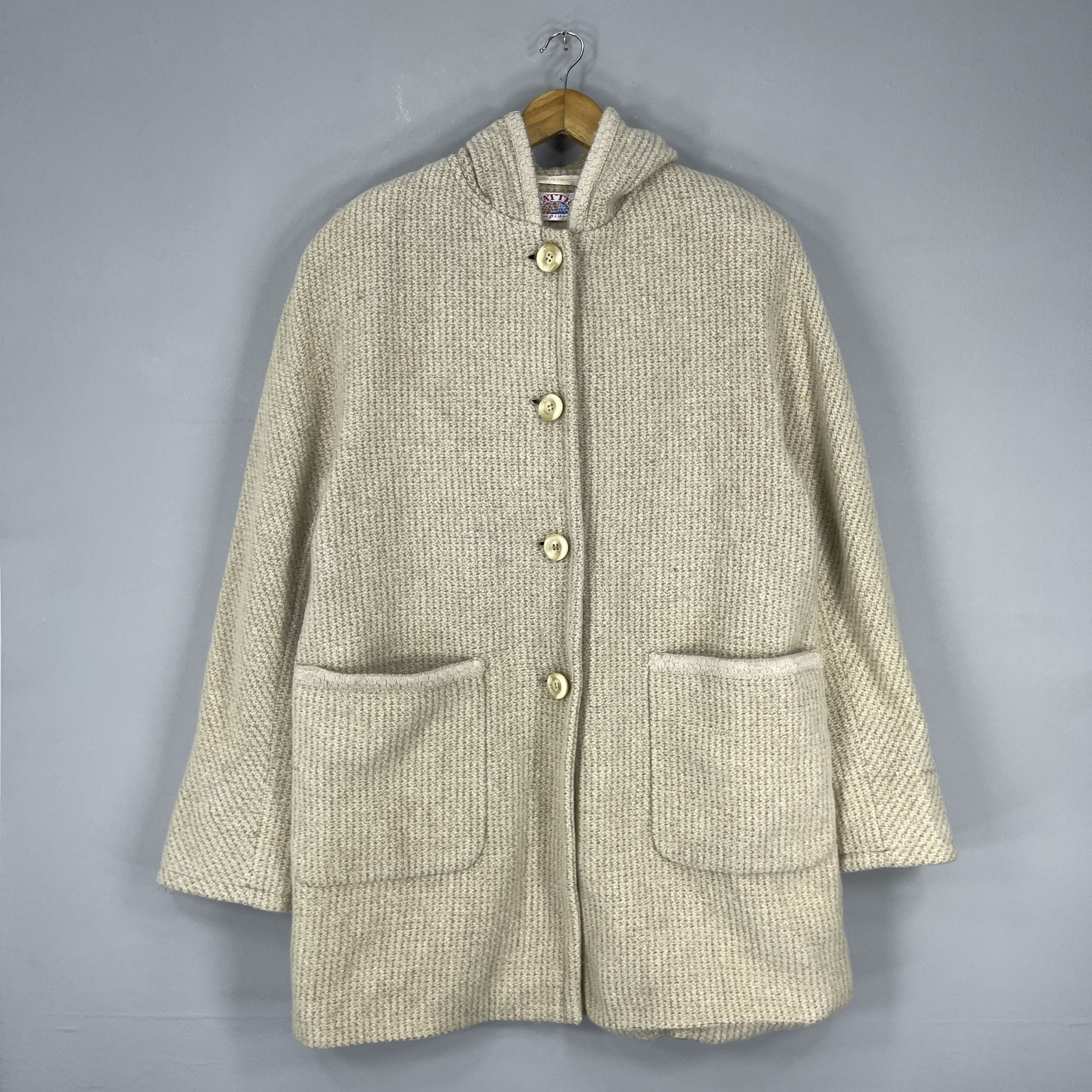 Japanese Brand Vintage 1990s QUATTRO PIU Heavy Knitted Long Coat Size US L / EU 52-54 / 3 - 3 Thumbnail