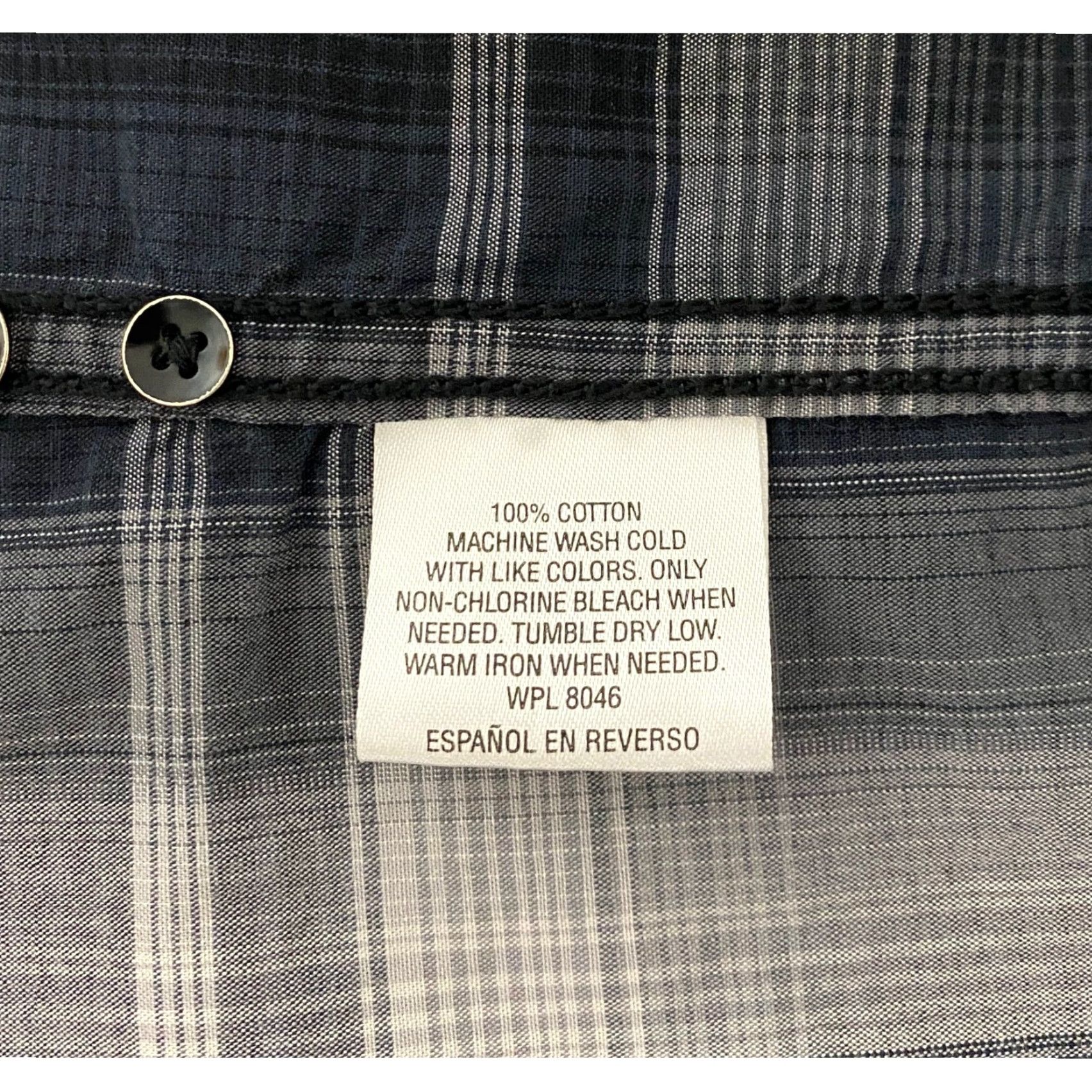 Vintage INC International Concepts Mens Large Plaid Snap Front Shirt Epaulets Size US L / EU 52-54 / 3 - 8 Thumbnail