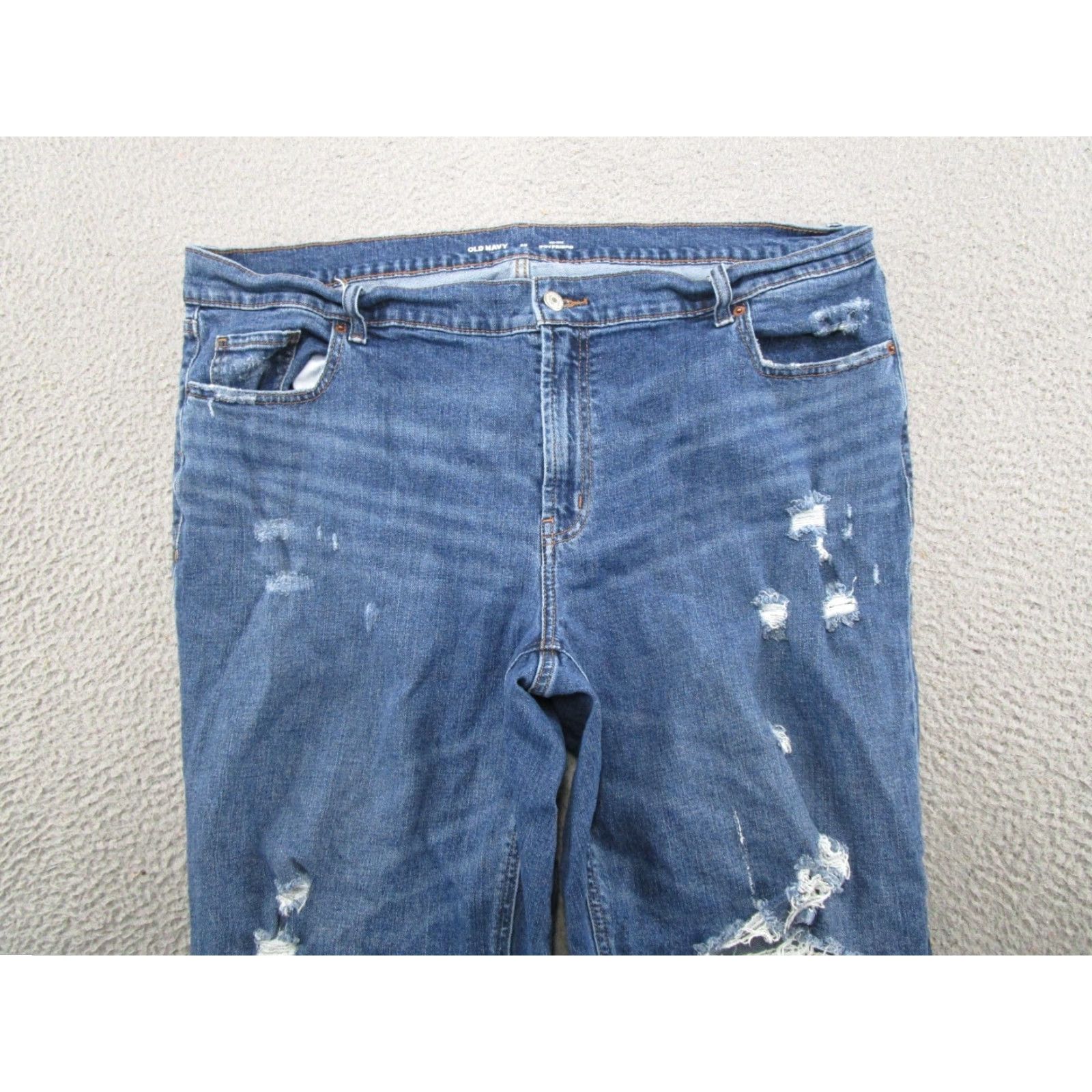 Old Navy Old Navy Distressed Denim Jeans Womens Plus Size 20 Stretch Boyfriend Mid Rise 5-Pocket Blue Size 42" / US 20 - 3 Thumbnail