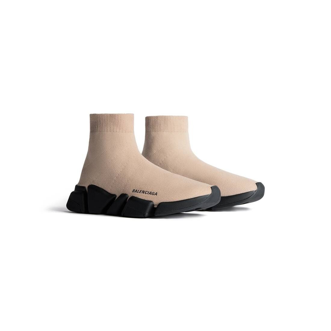 Balenciaga o1w1db10425 Speed 2.0 Recycled Knit Sneakers in Beige Size US 10 / EU 43 - 2 Thumbnail