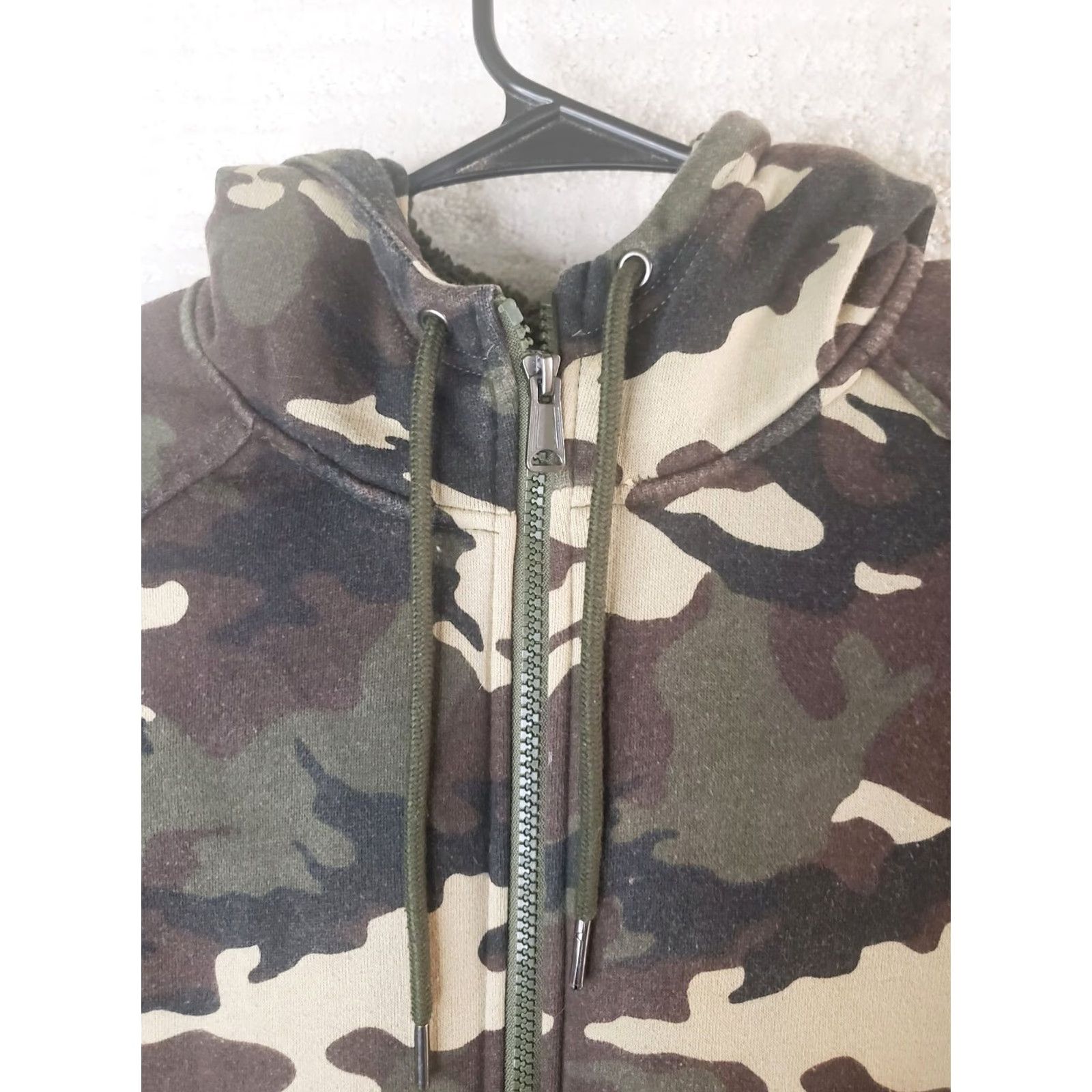 George George Hoodie Men's M Camoflauge Sherpa Lined Full Zip Sweater Jacket 43" Chest Bag Size US M / EU 48-50 / 2 - 4 Thumbnail