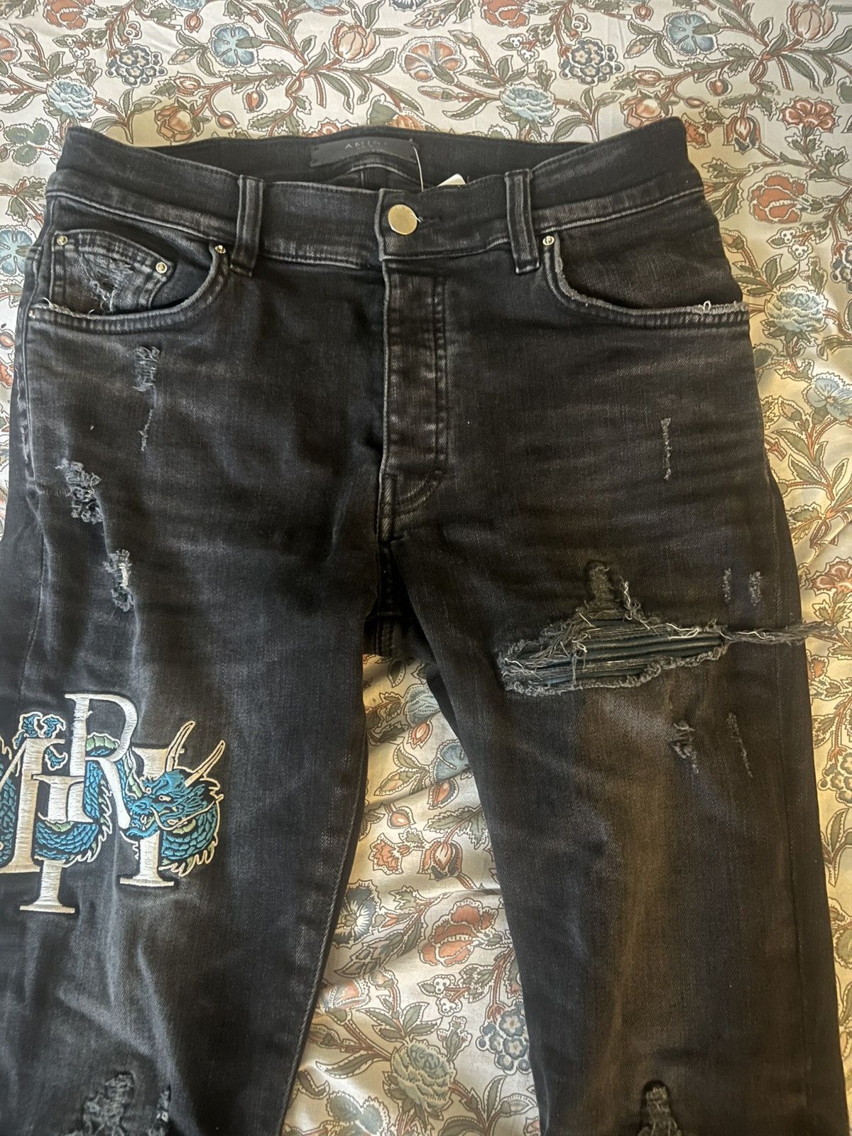 Amiri Amiri jeans mx1 blue dragon Size US 29 - 12 Thumbnail