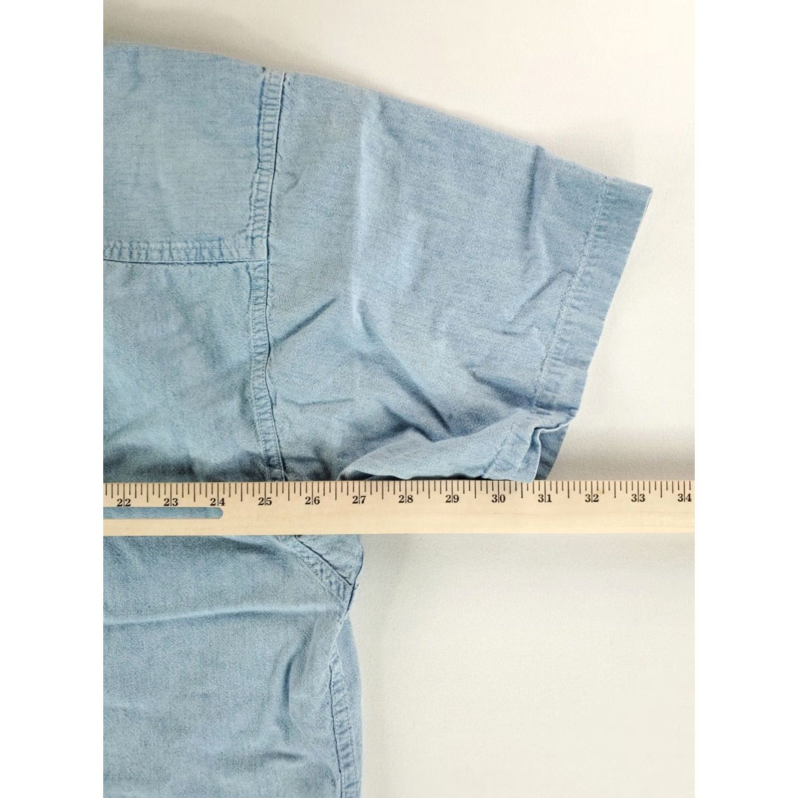 Chaps Chaps Shirt Denim Chambray USA Flag Blue Button Down Short Sleeve Mens XXL Shirt Size US XXL / EU 58 / 5 - 5 Thumbnail