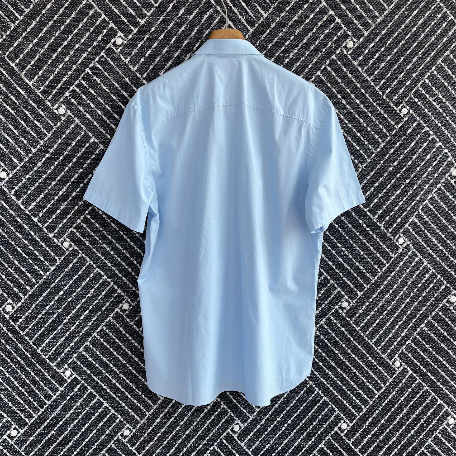 Burberry Burberry Embroidered Logo Shirt Men's Light Blue XL Size US XL / EU 56 / 4 - 2 Thumbnail