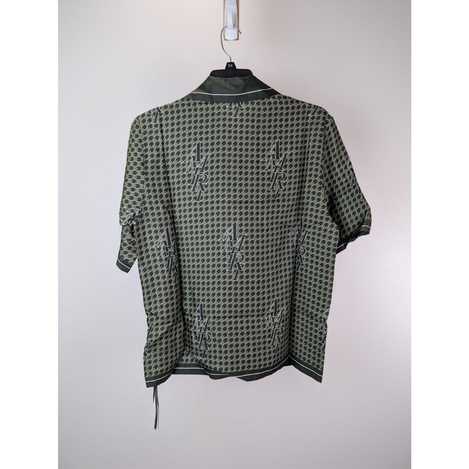 Amiri o1rshd1 Amiri Houndstooth Bowling Shirt in Rain Forest Size US M / EU 48-50 / 2 - 15 Thumbnail