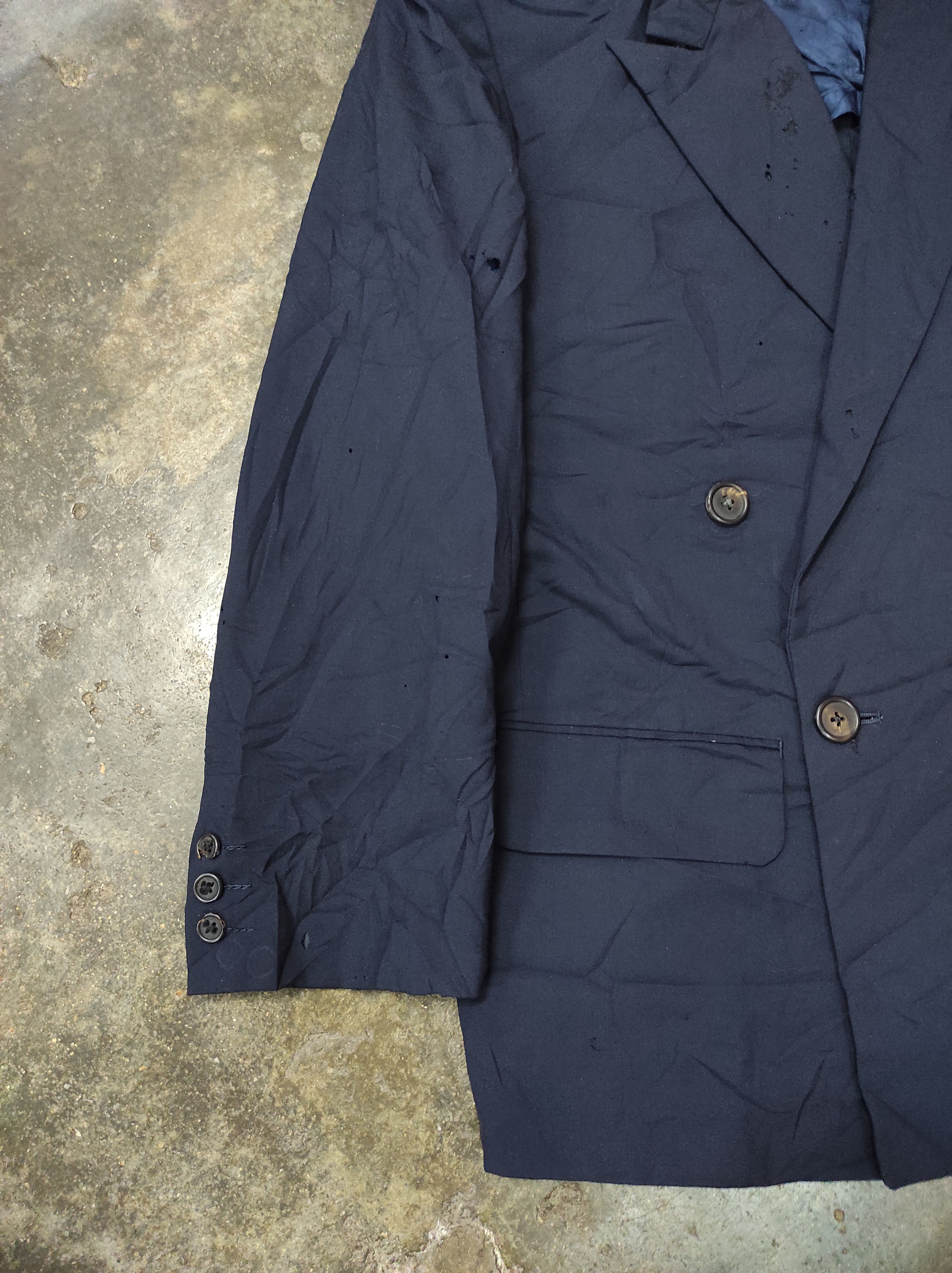 Y's for Men LQ YS FOR MEN VTG DOUBLE BREASTED BLAZER JACKET DISTRESSED Size 42R - 6 Thumbnail