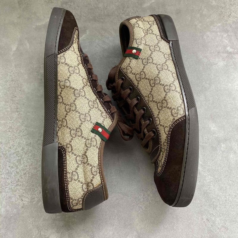 Gucci Gucci Suede Casual Sneakers in Dark Beige - Size US 8 / EU 41 - 8 Thumbnail