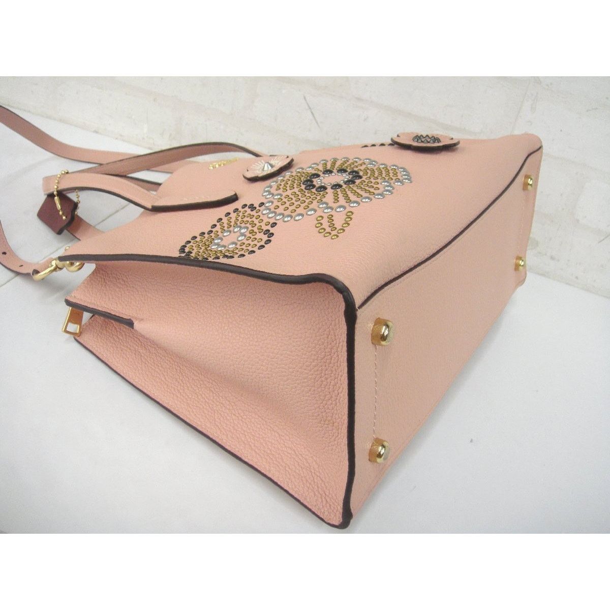 Coach Coach Charlie Carryall Pink Leather Tea Rose and Rivets Size ONE SIZE - 7 Thumbnail
