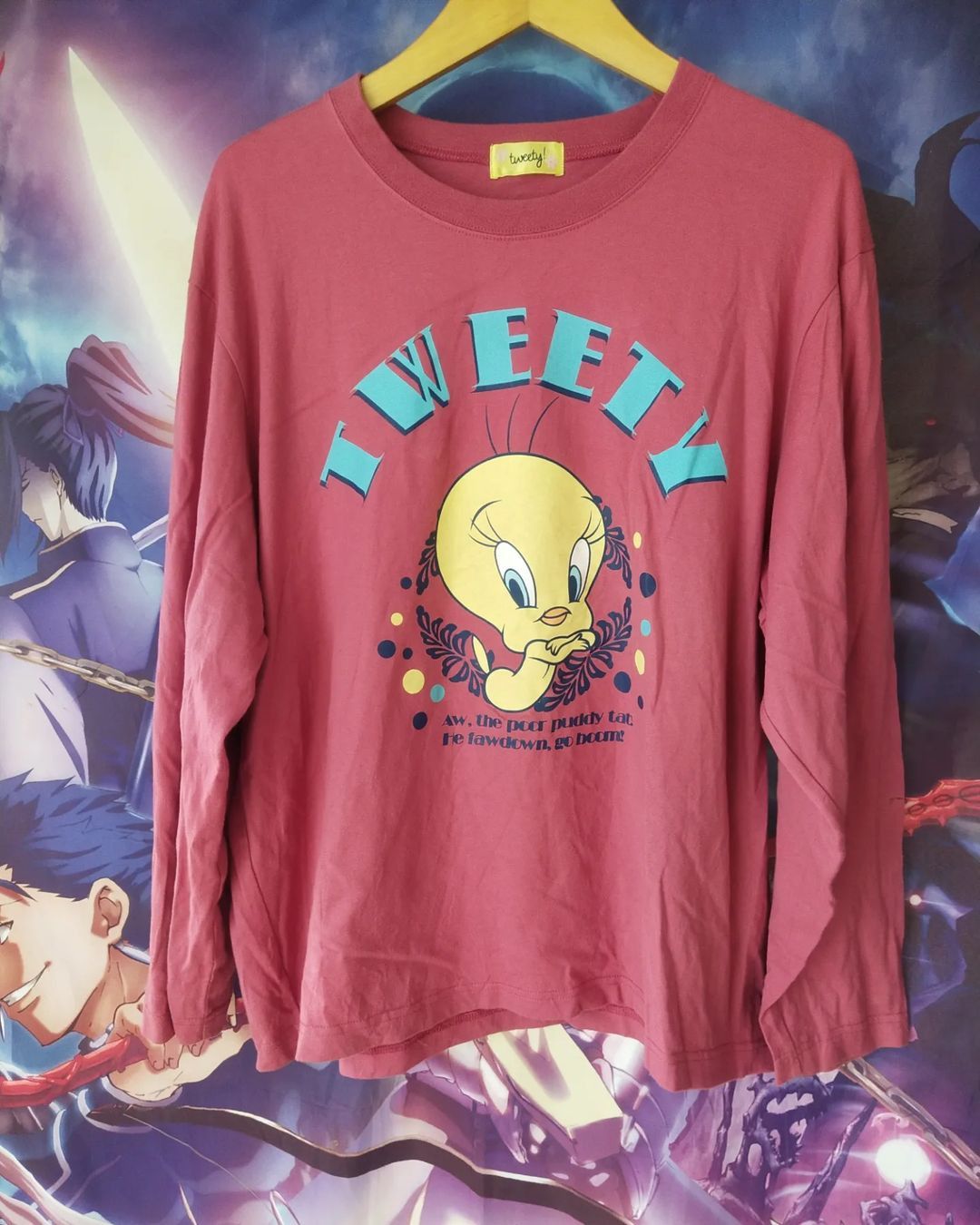 Cartoon Network × Vintage × Warner Bros Tweety Big Print Art Pink Y2K Longsleeve Size US XL / EU 56 / 4 - 1 Thumbnail