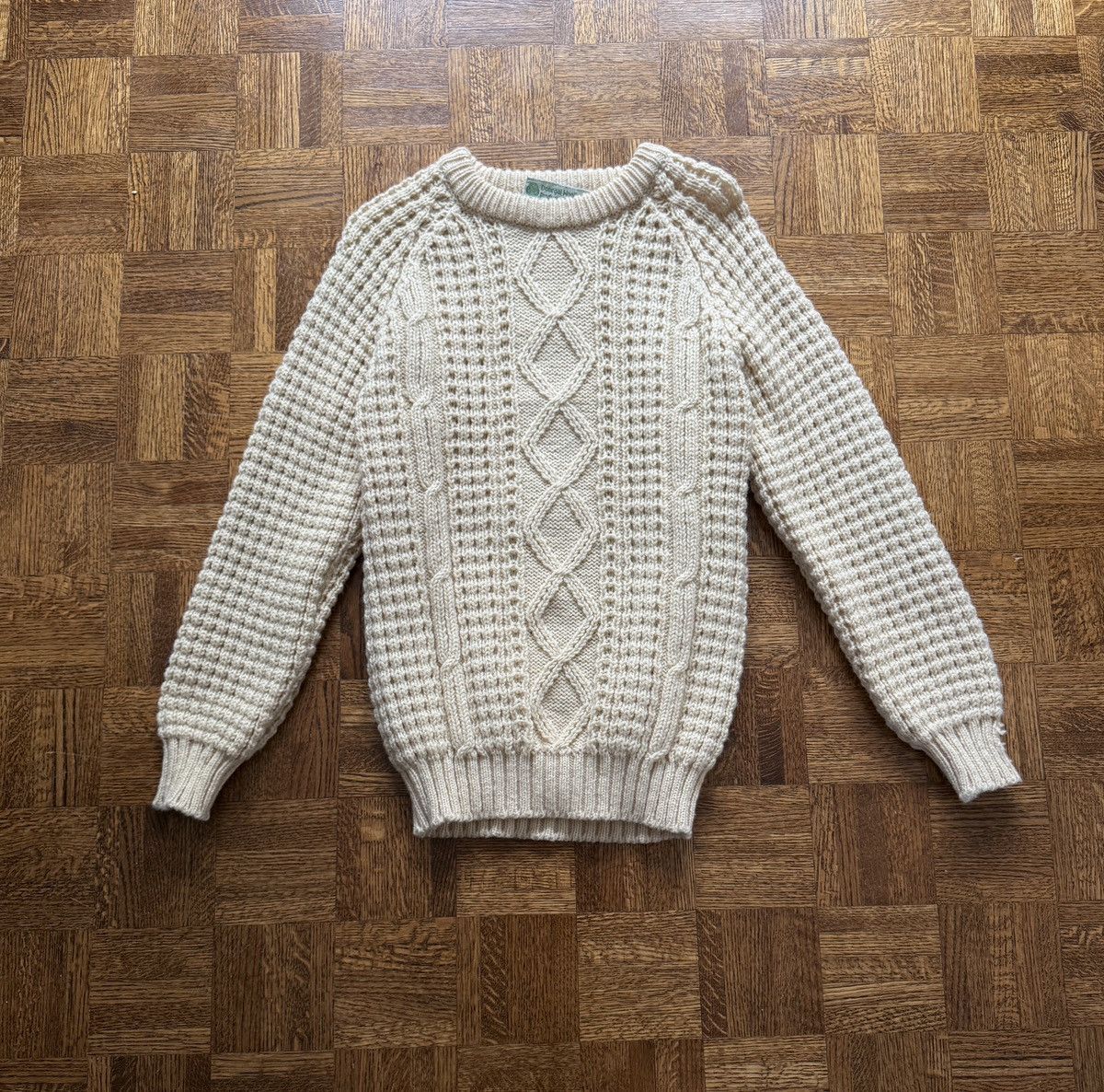 Vintage Vintage Donegal Woollen Products Cable Knit Sweater Size US L / EU 52-54 / 3 - 1 Thumbnail