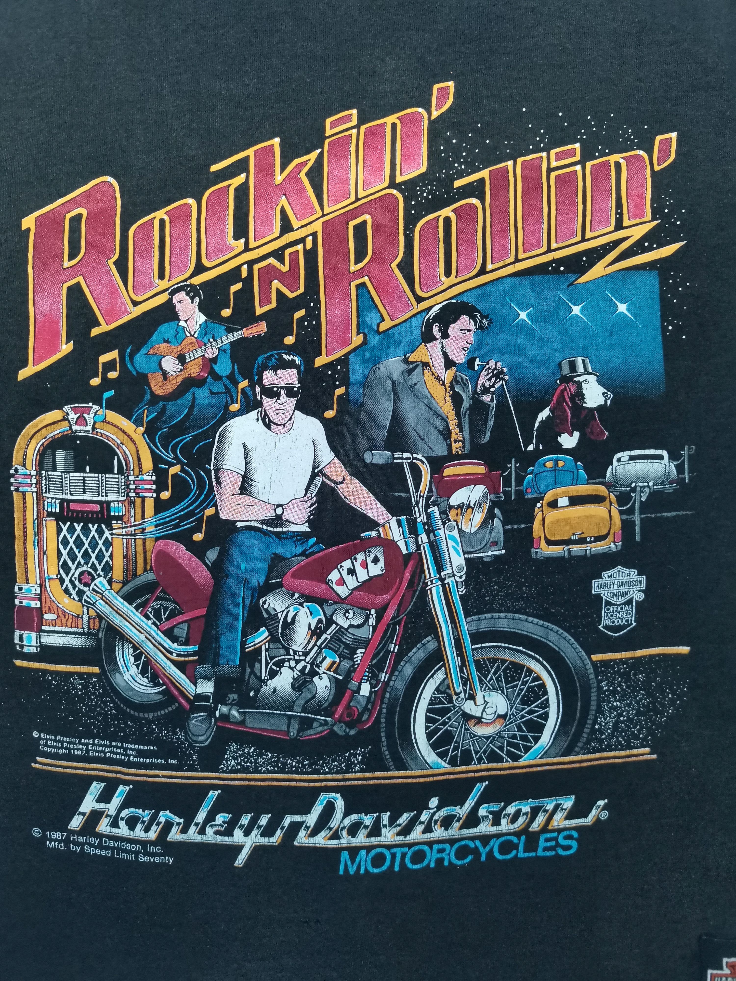 Band Tees Vintage Harley Davidson Elvis Presley Rockin n Rollin Size US M / EU 48-50 / 2 - 1 Thumbnail
