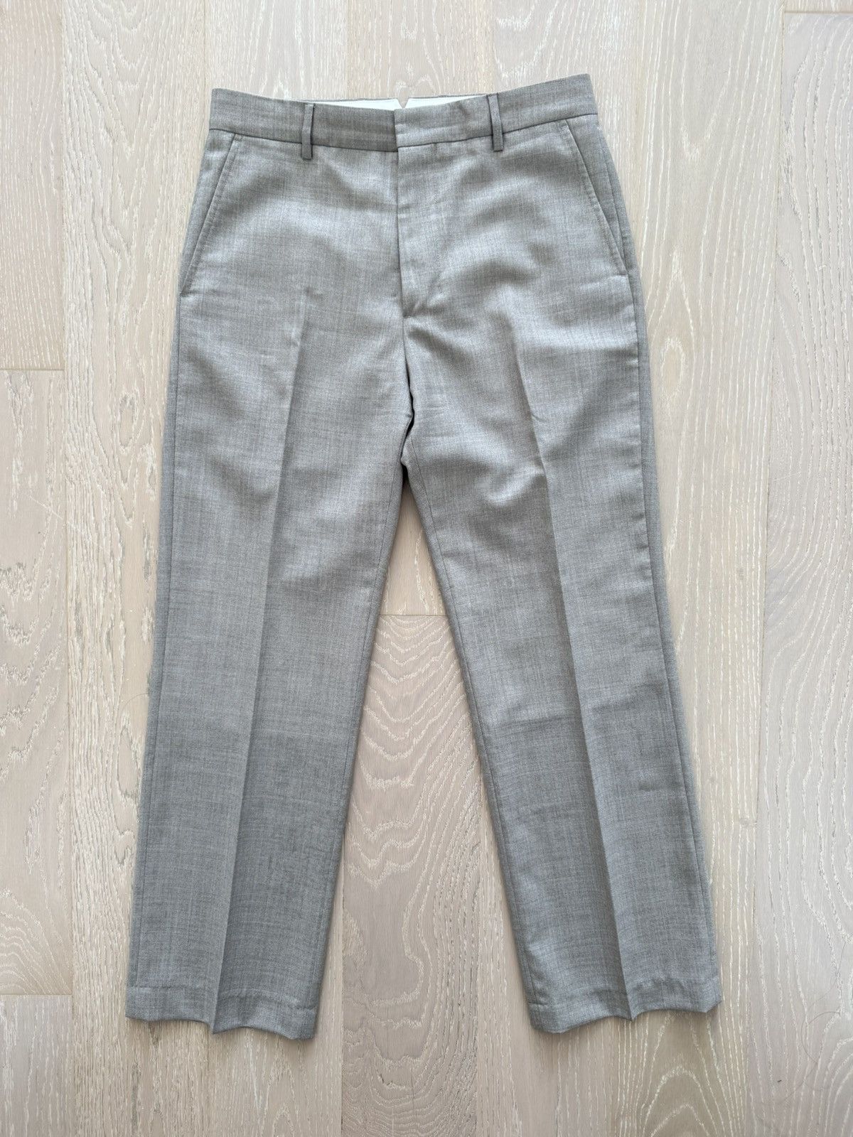AMI Ami Taupe Wool Straight Trousers Size 48R - 3 Thumbnail