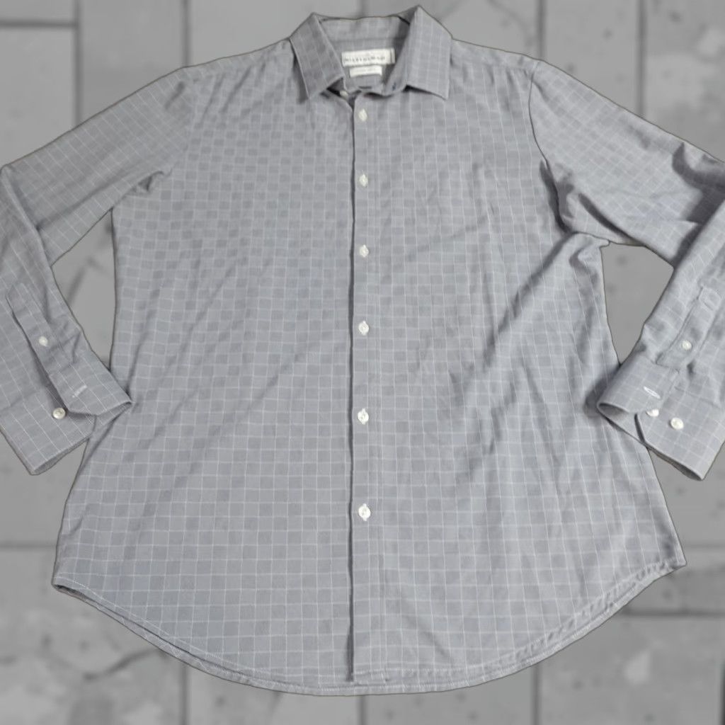 Mizzen+Main Mizzen+Main Shirt XL Blue Gray Plaid Trim Performance Button-Up Long Sleeve Collared Men Size US XL / EU 56 / 4 - 1 Thumbnail