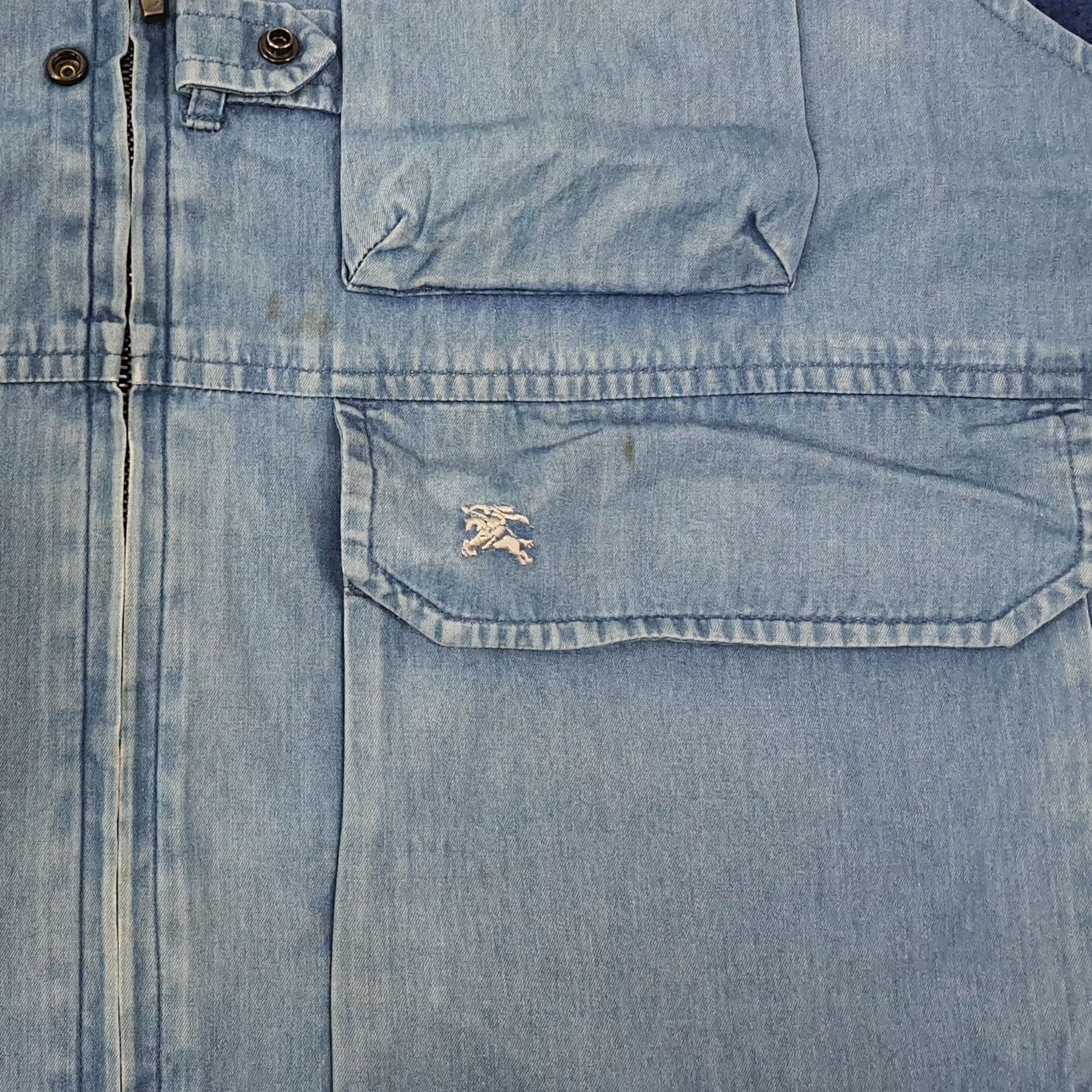 Burberry Vintage Burberry Denim Style Custom Logo Vests C259N49 Size US M / EU 48-50 / 2 - 5 Thumbnail