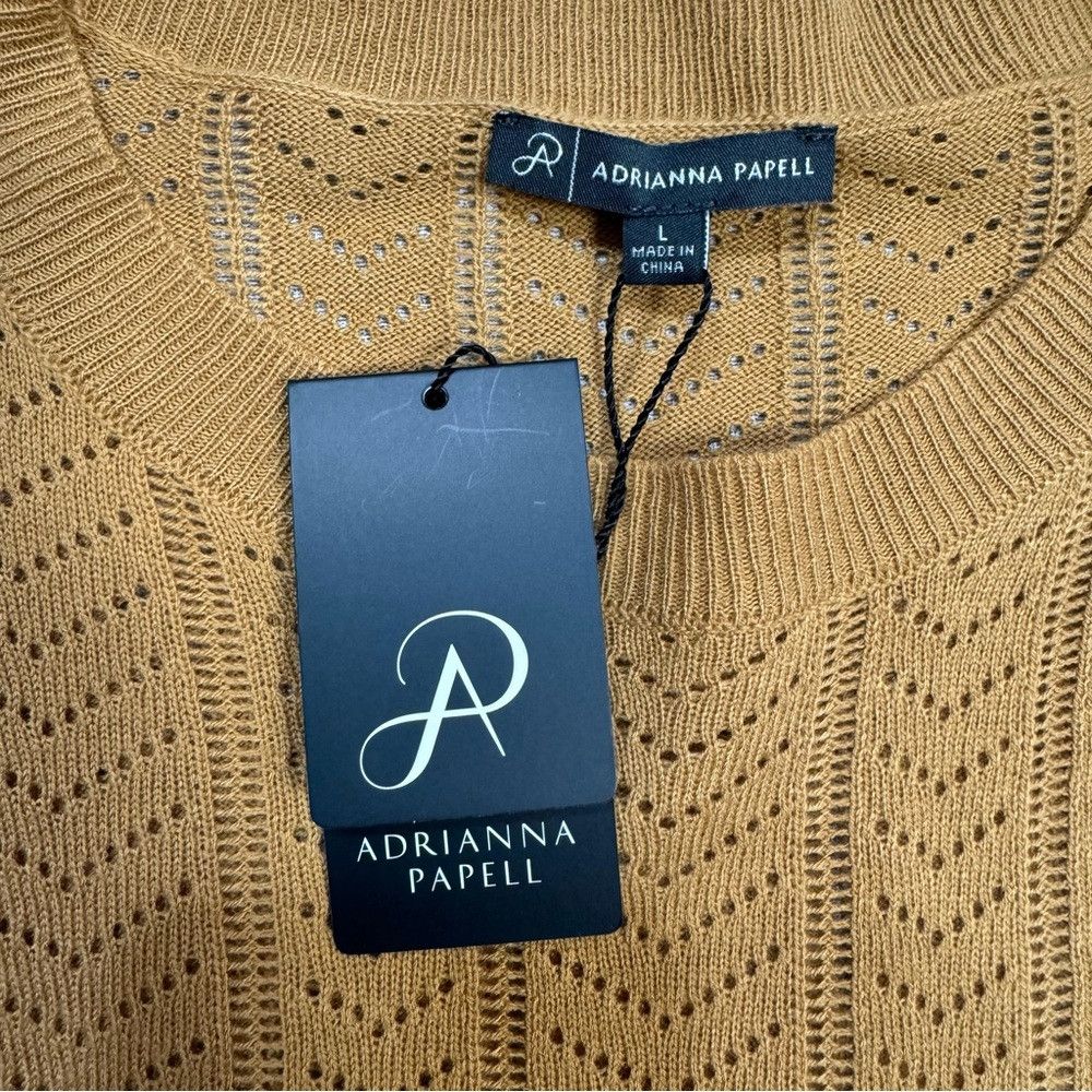 Adrianna Papell NWT New Adrianna Papell Pointelle Bell Sleeve Knit Top Size Size L / US 10 / IT 46 - 7 Thumbnail