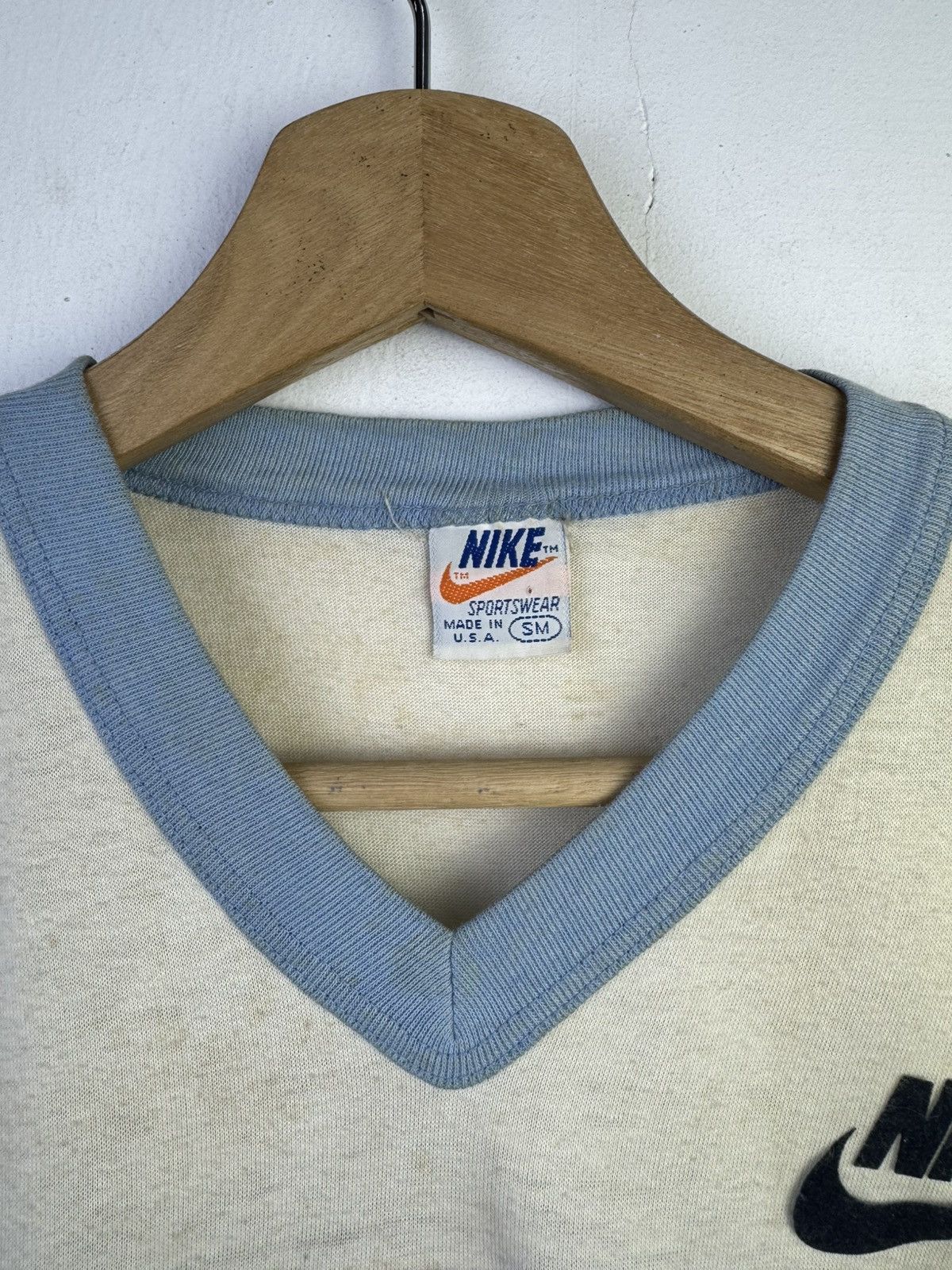 Nike vintage 70's Nike with velvet swoosh logo 3/4 sleeve tshirt Size US M / EU 48-50 / 2 - 5 Thumbnail
