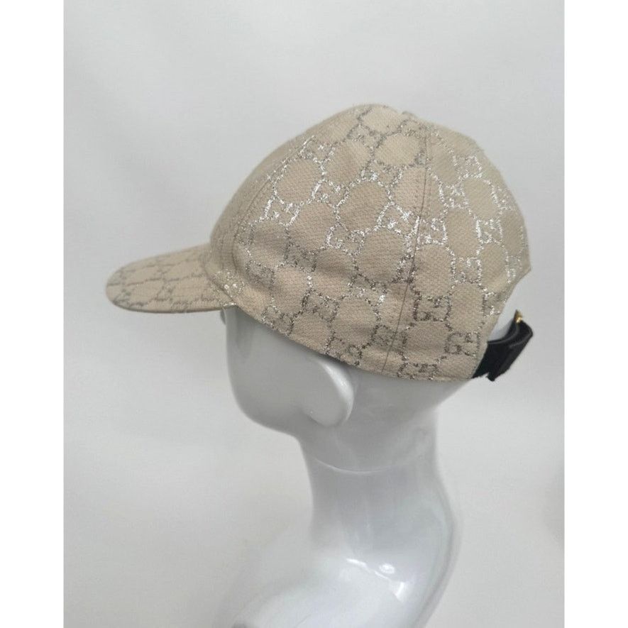 Gucci Gucci Gardenia Silver Canvas Monogram Rush Baseball Hat Size ONE SIZE - 2 Thumbnail