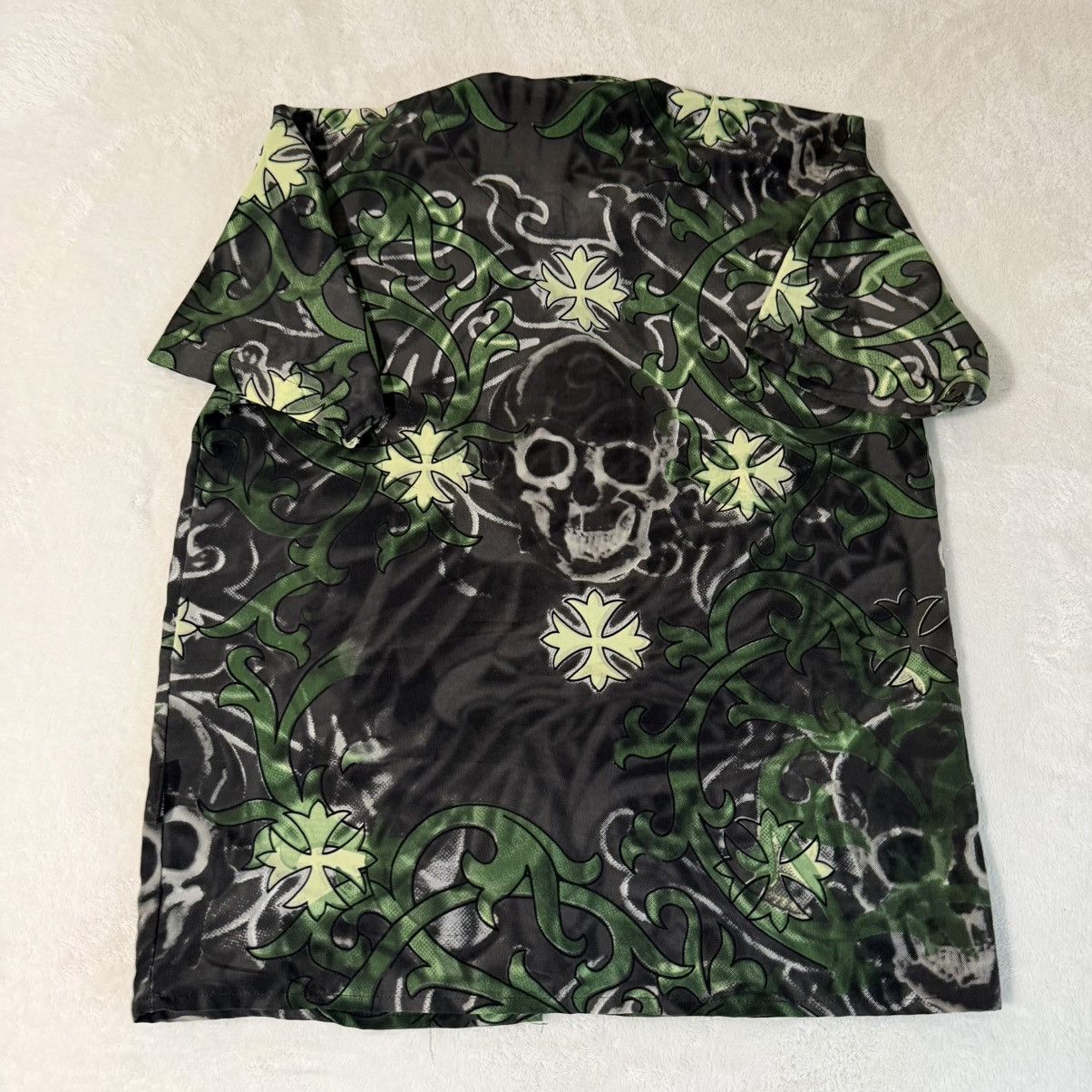Dragonfly y2k Vintage Dragonfly Skull All Over Print Button Up Shirt Size US L / EU 52-54 / 3 - 4 Thumbnail