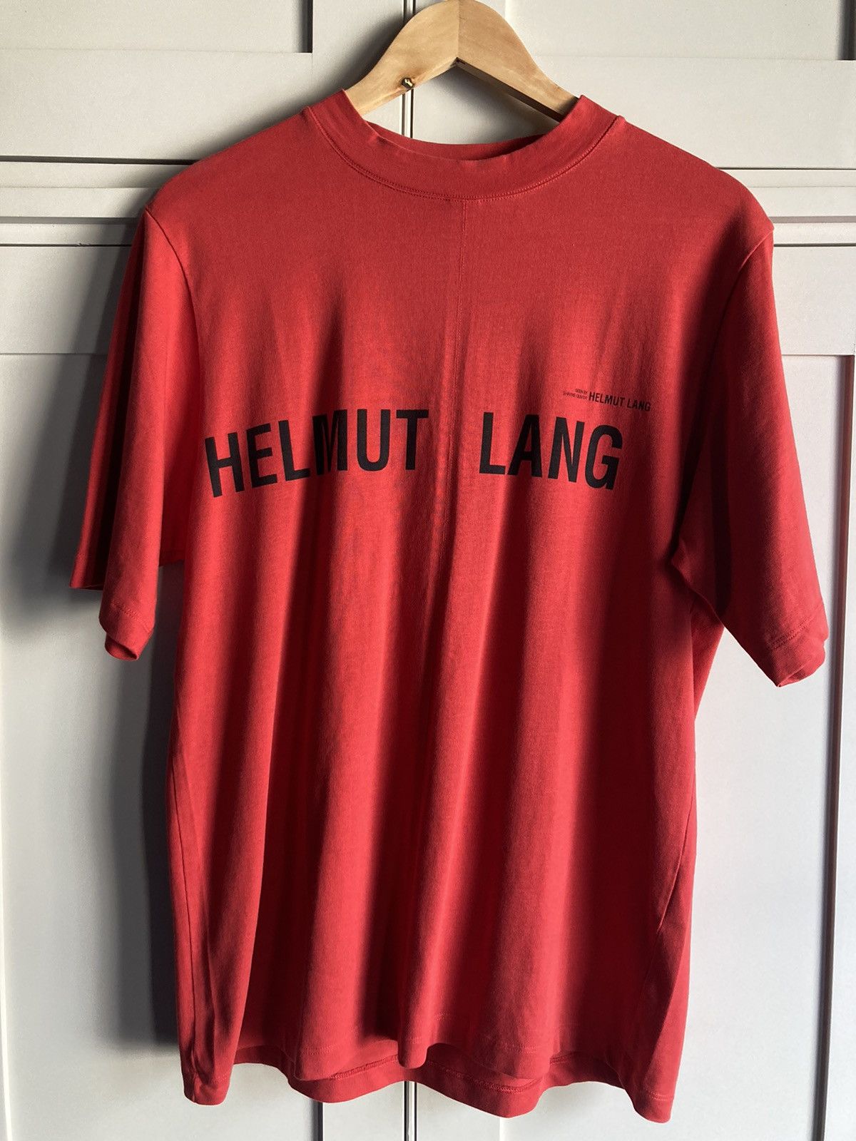 Pre-owned Helmut Lang Ss18 Shayne Oliver “pr” T-shirt In Red/black