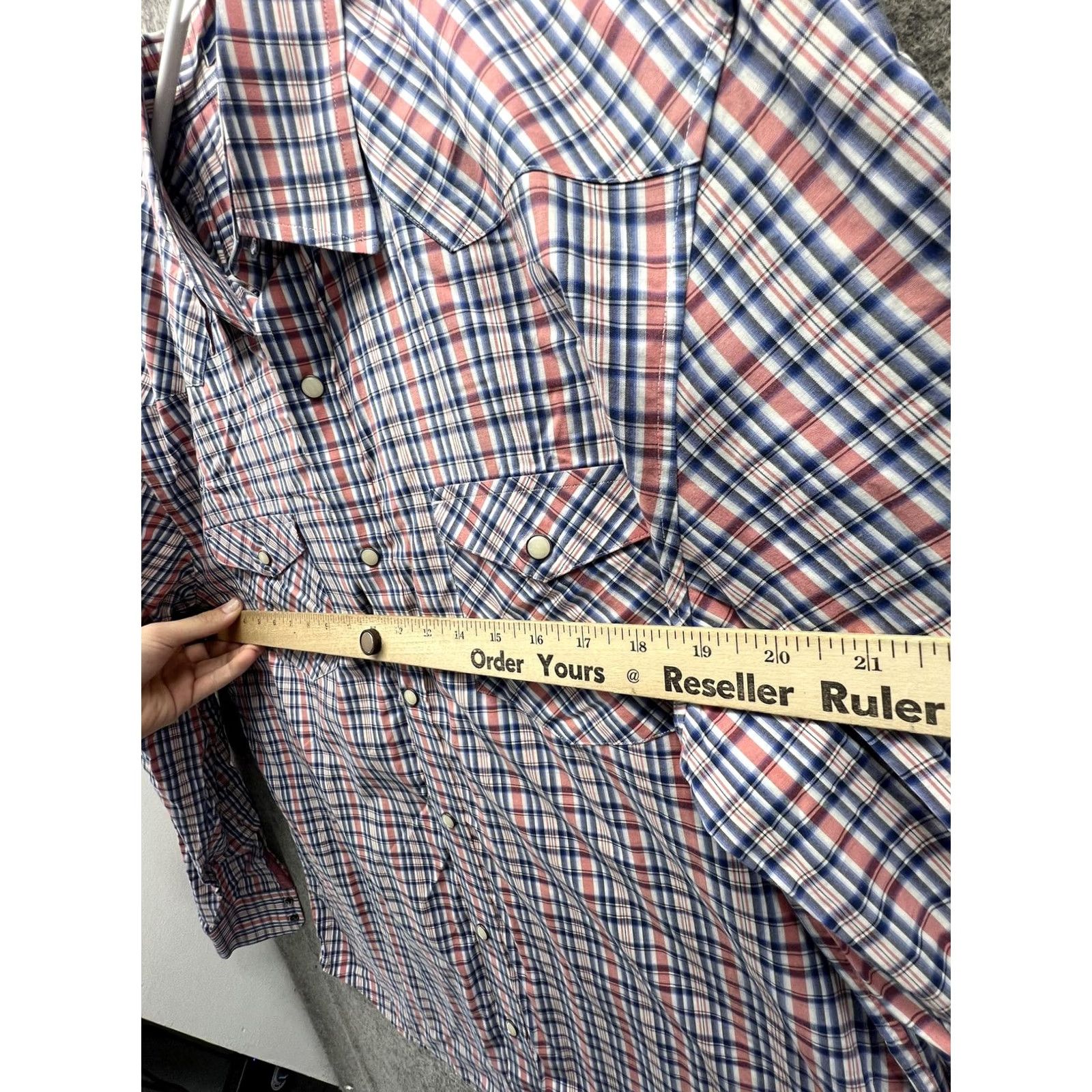 Banana Republic Banana Republic Shirt Mens L Blue Plaid Long Sleeve Snap Front Casual Size US L / EU 52-54 / 3 - 3 Thumbnail