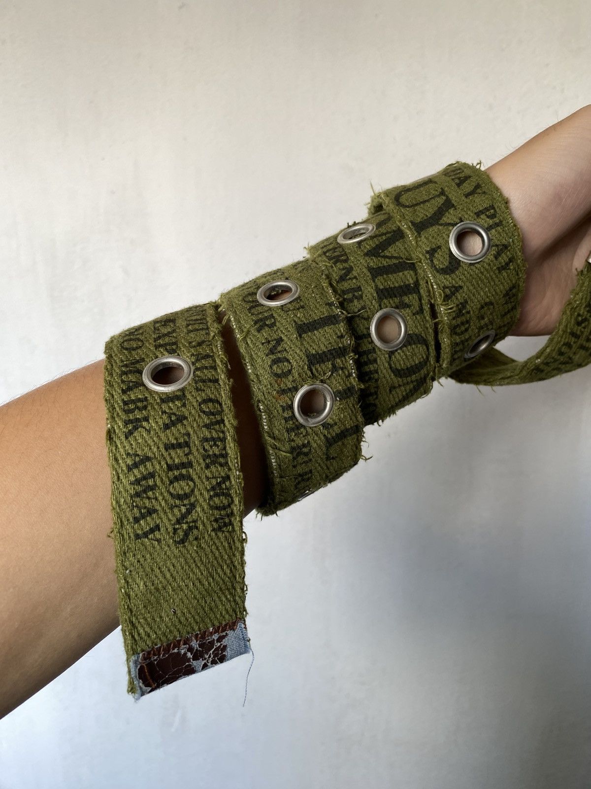 If Six Was Nine Vintage Y2K Style Poem Opium Distressed Canvas Belt Size ONE SIZE - 3 Thumbnail
