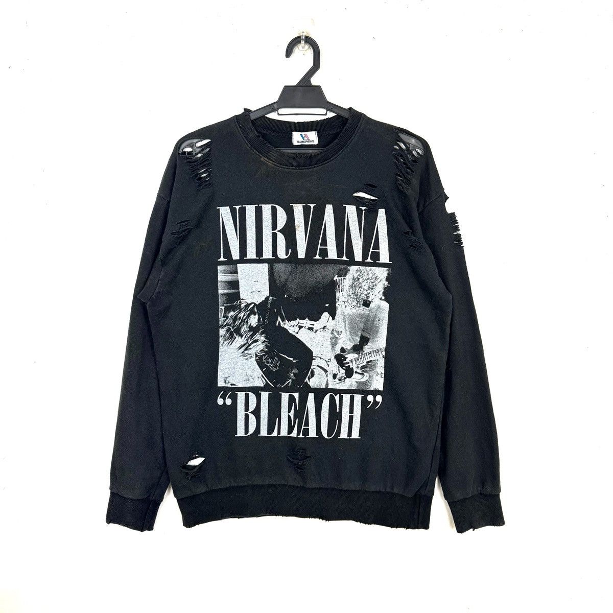 Band Tees Thrashed Nirvana Bleach Distress Sweatshirt VolcanAphrodite Size US M / EU 48-50 / 2 - 1 Thumbnail