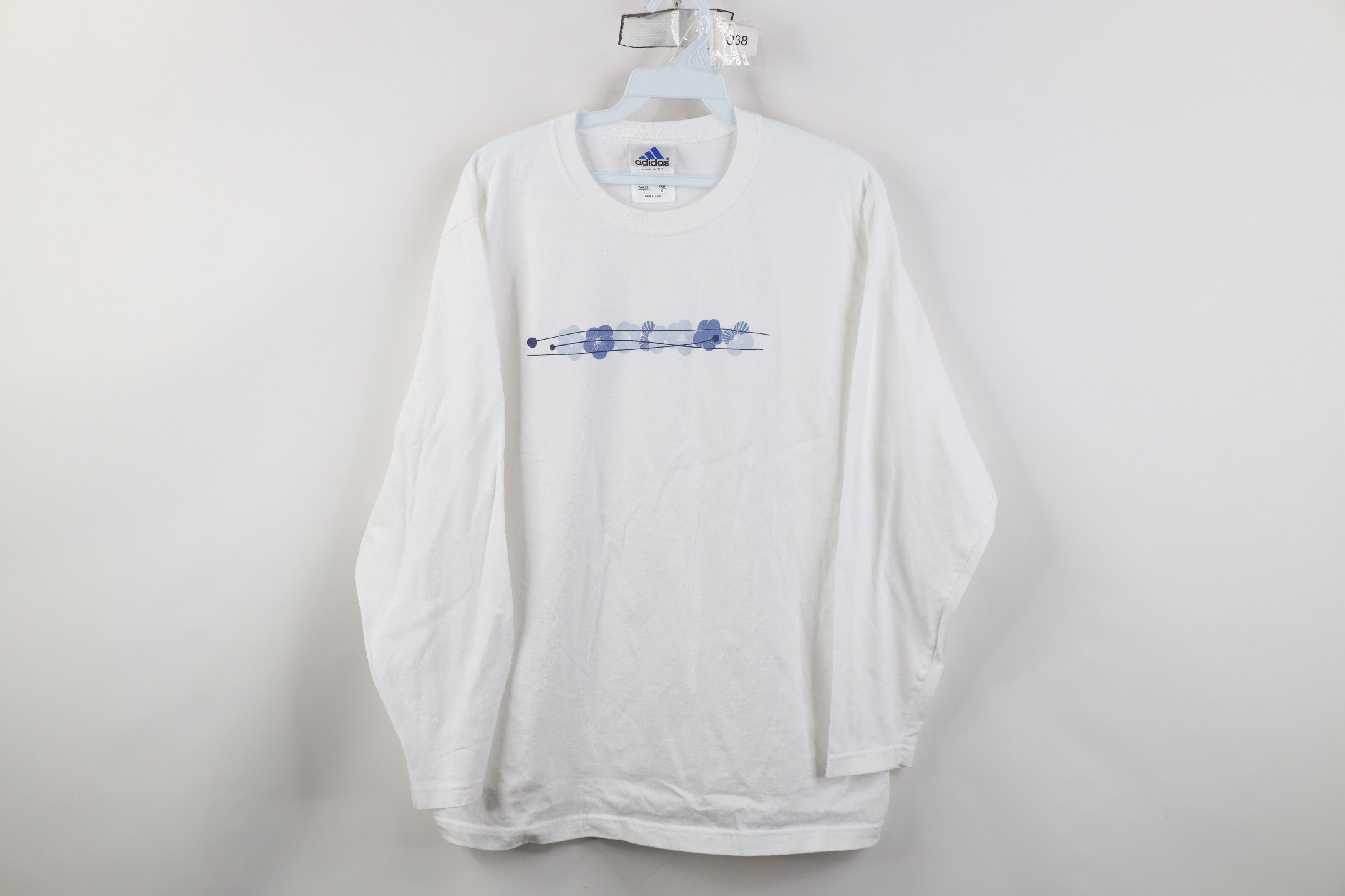 Adidas Vintage 90s Adidas Flower Floral Long Sleeve T-Shirt USA Size L / US 10 / IT 46 - 1 Thumbnail