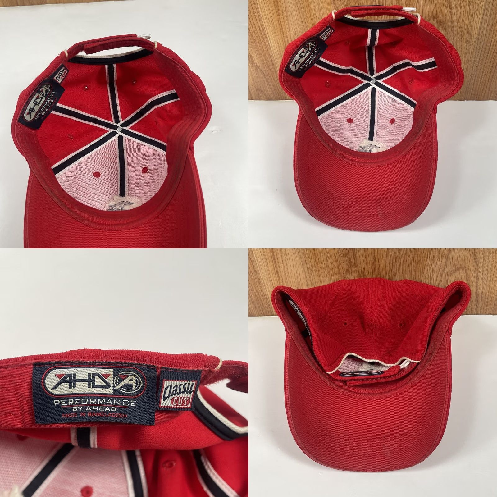 Vintage Ahead Hat Adults Red Classic Cut Adjustable Baseball Cap Size ONE SIZE - 8 Thumbnail