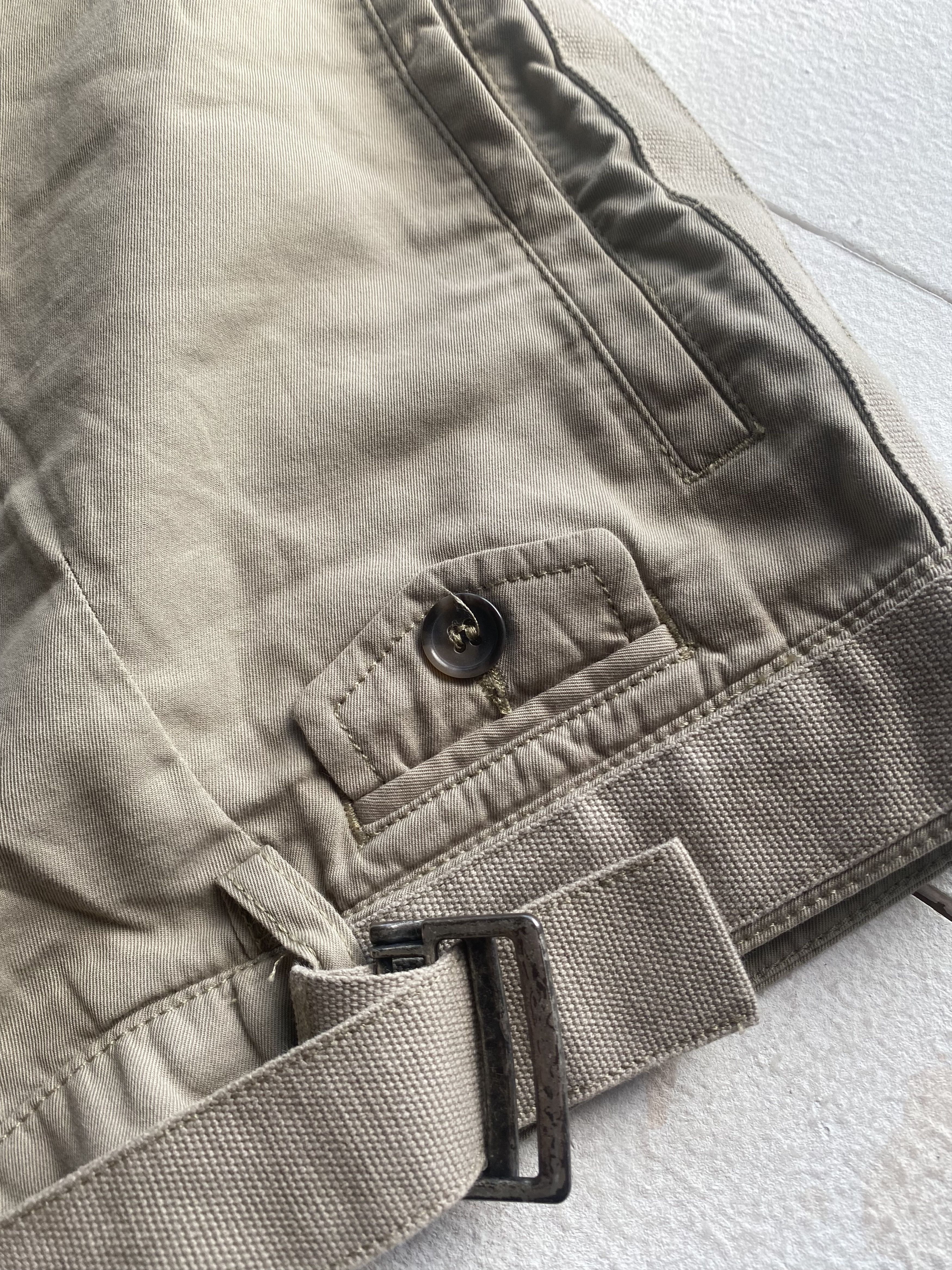 Dolce & Gabbana × Vintage 90s Dolce Gabbana Beige Striped Belted Designer Pants 34 Size US 34 / EU 50 - 12 Thumbnail