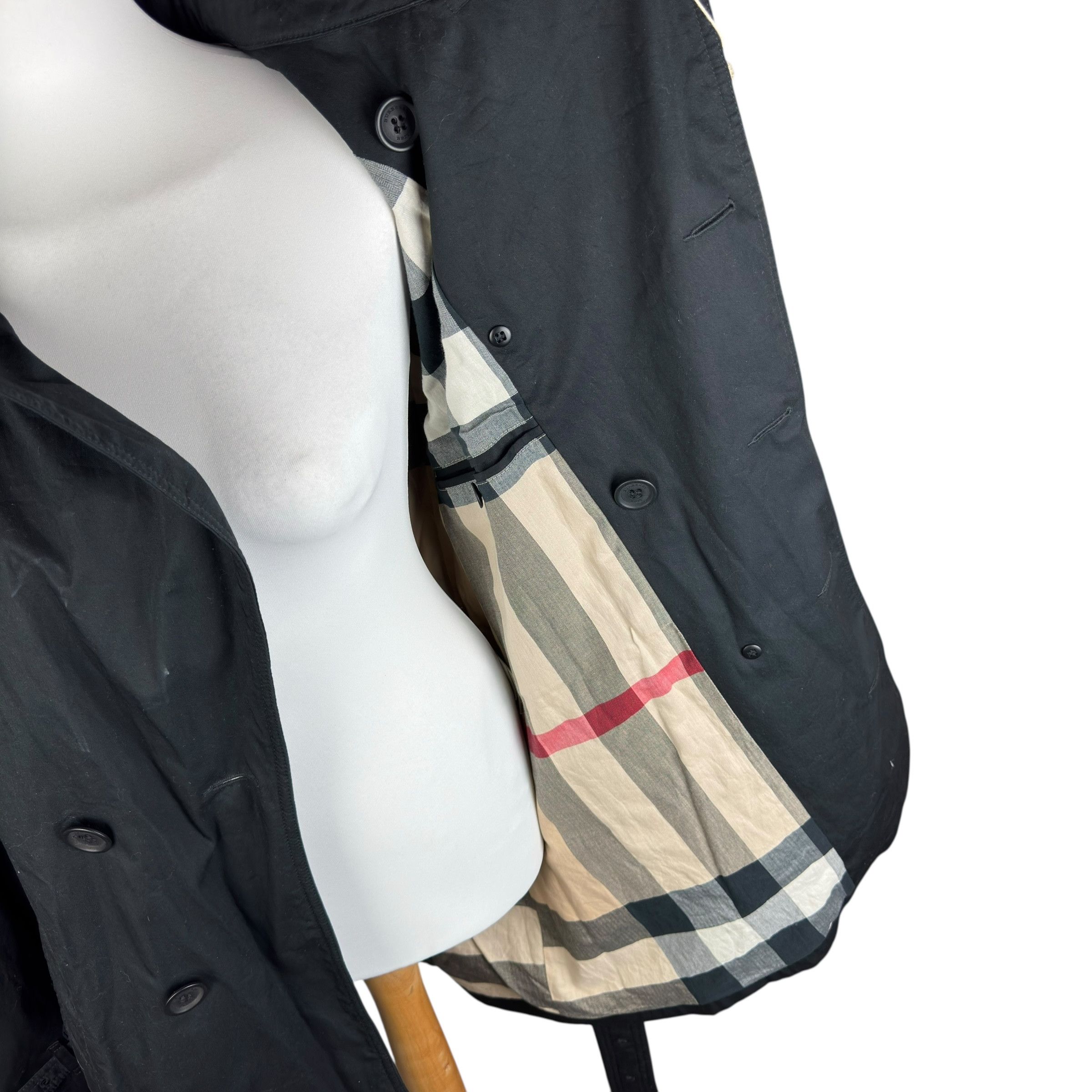 Burberry Burberry Brit Black Cotton Label Trench Coat Large Size L / US 10 / IT 46 - 7 Thumbnail